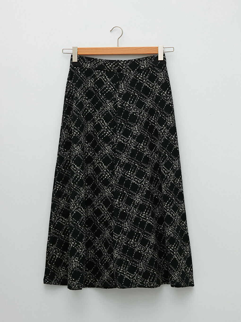 Elastic Waist Plaid Ponte Fabric Women's Flared Skirt W1J957Z8MHS W1J957Z8MHS LC Waikiki