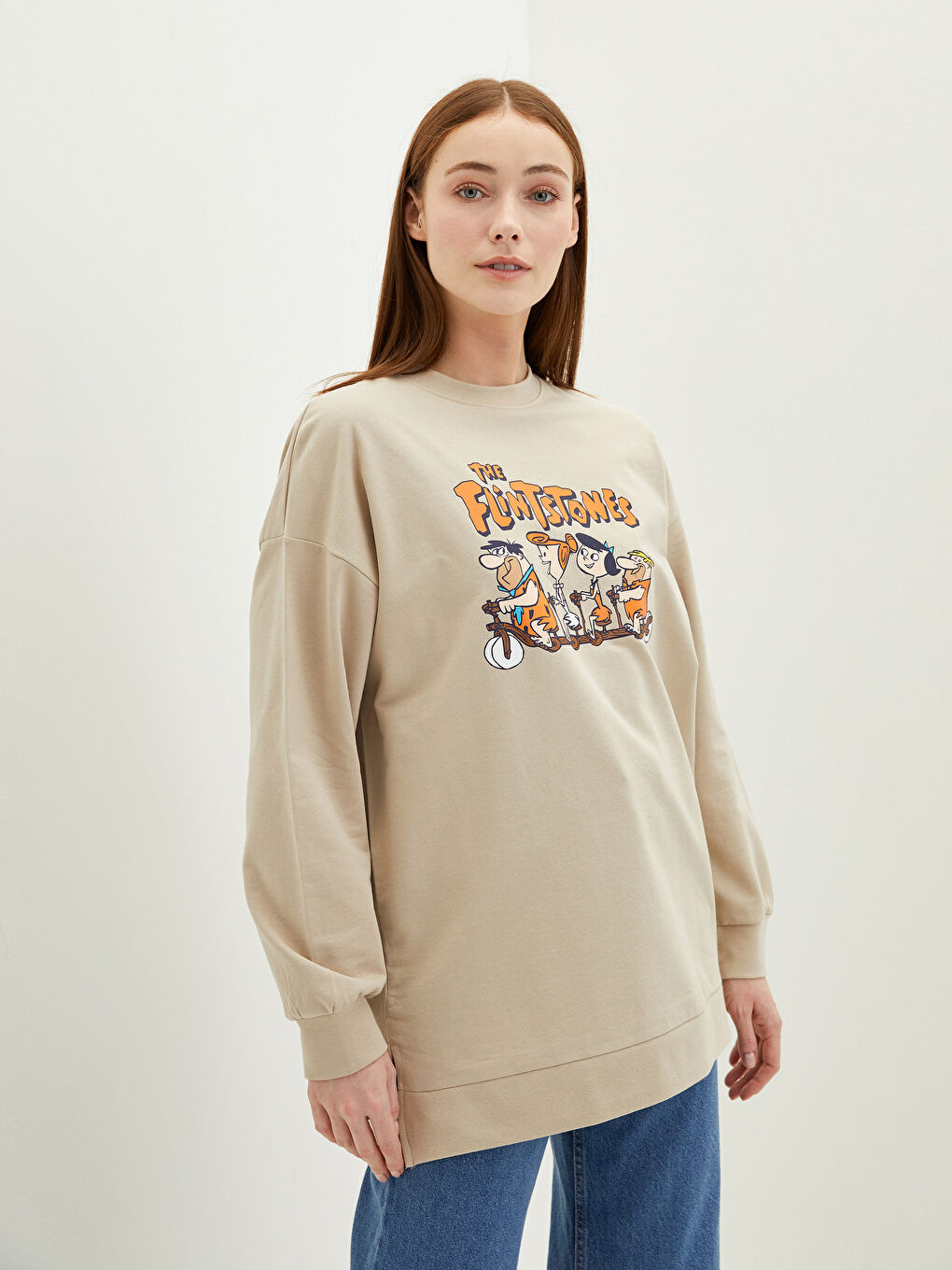 Tunic crew neck sweatshirt sale