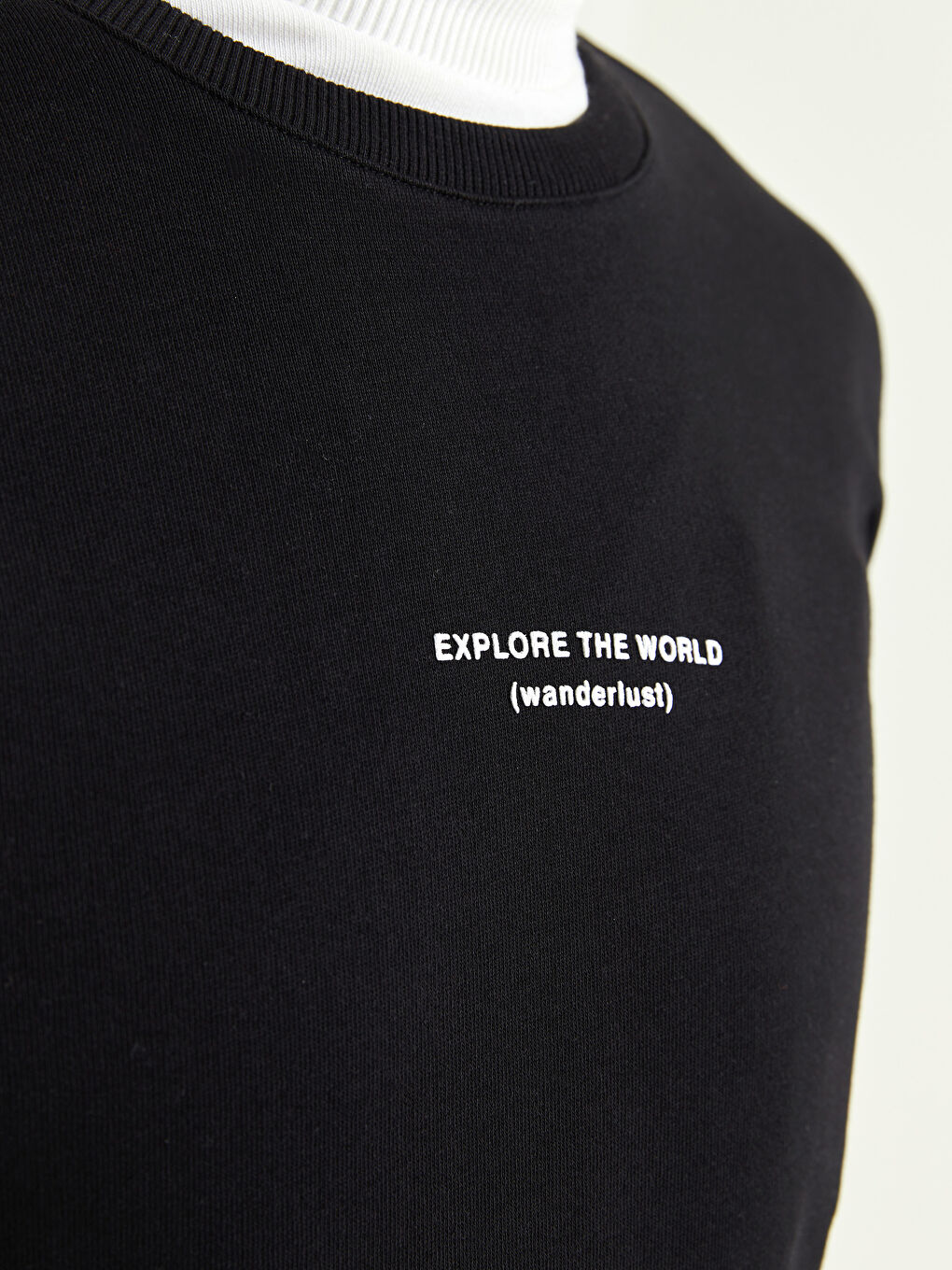 セール商品が満載 Printed Sleeve Long Neck Crew Men's -W1KR26Z8-CVL Sweatshirt トップス