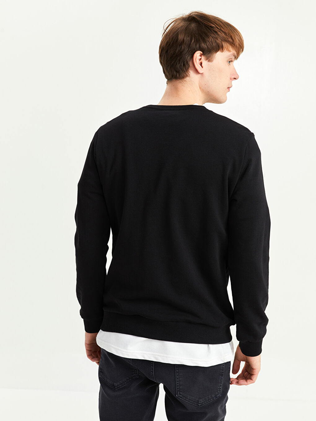Crew Neck Long Sleeve Printed Men's Sweatshirt -W1KR26Z8-CVL