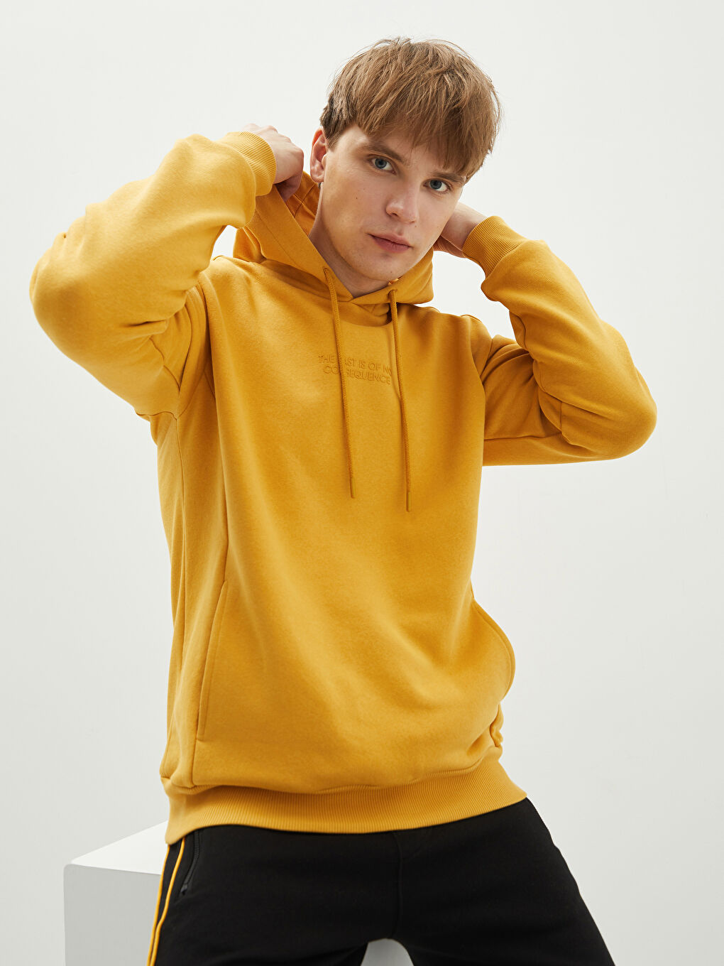 Long Sleeve Printed Men s Thick Hoodie W1KS87Z8 GCY W1KS87Z8 GCY LC Waikiki