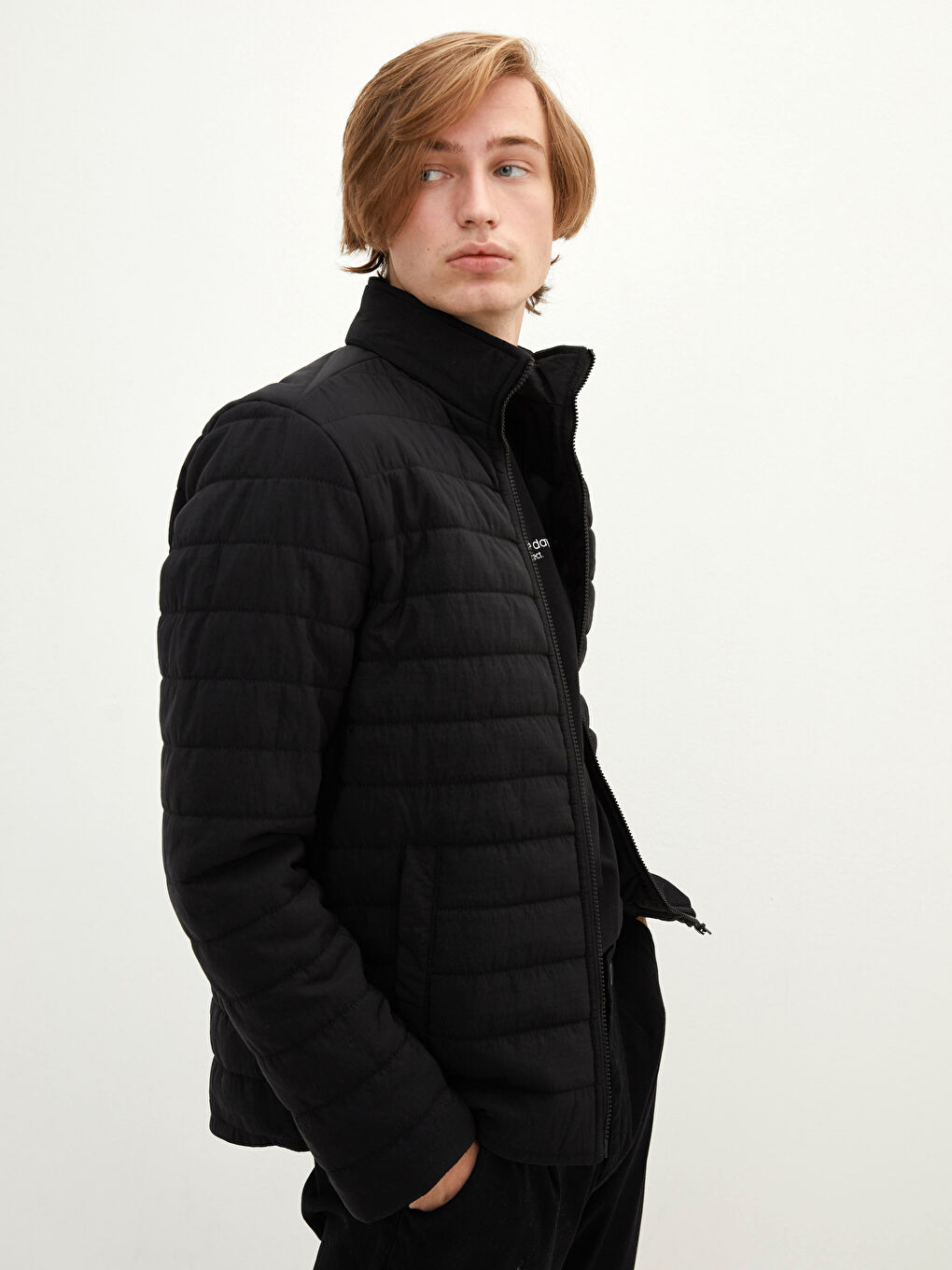 Slim Fit High Collar Men's Down Coat -W1L911Z8-J0F Slim Fit High Collar Men's Down Coat -W1L911Z8-J0F