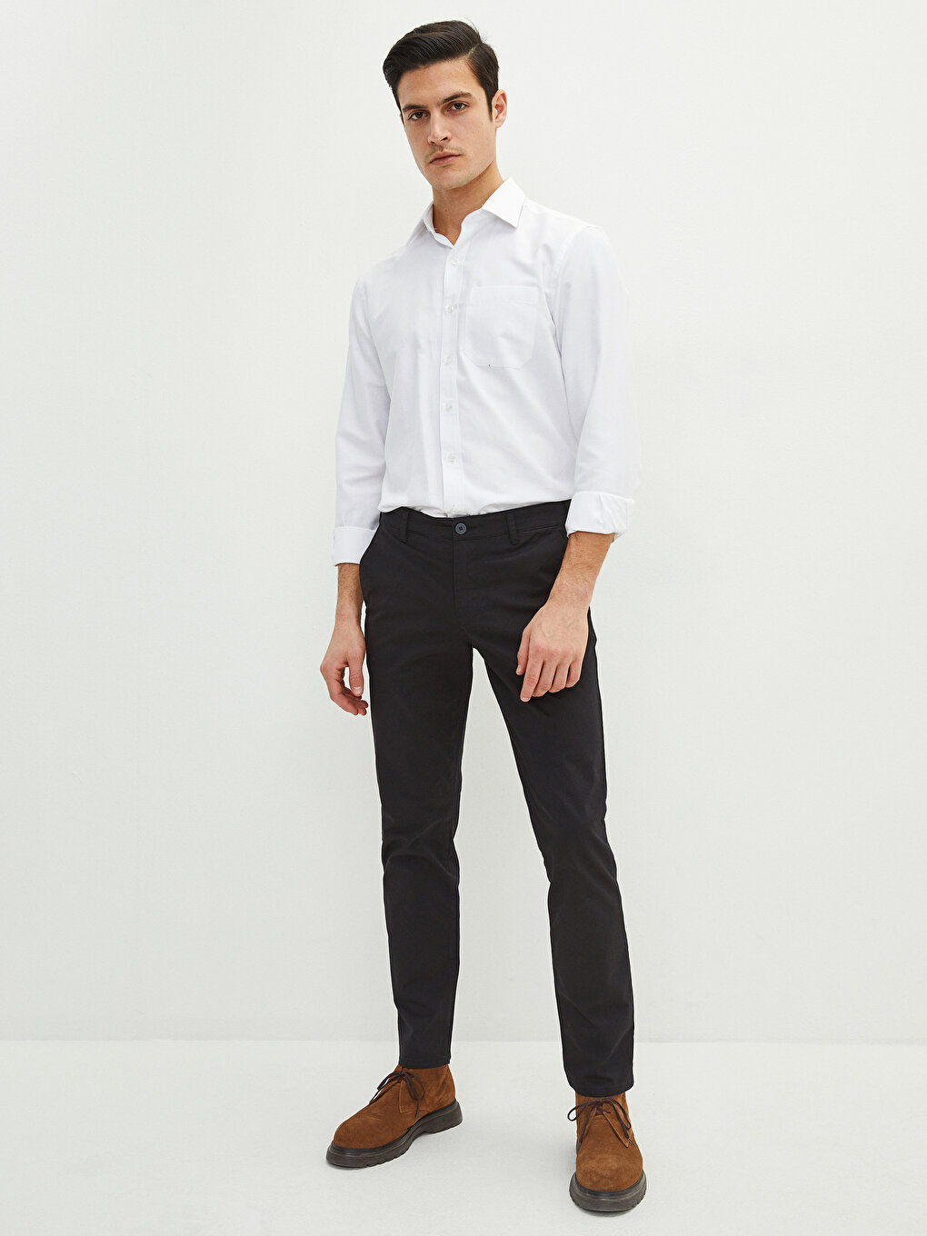 Slim Fit Gabardine Men's Chino Trousers -S20670Z8-CVL - S20670Z8 