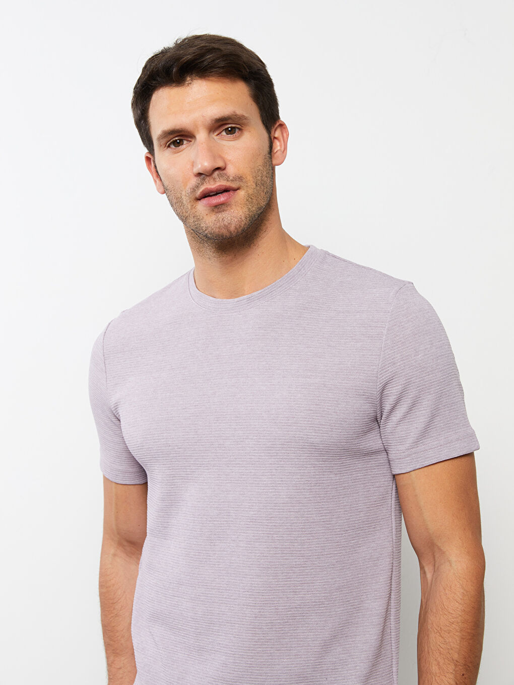 Crew Neck Short Sleeve Combed Cotton Men's T Shirt With Color Block