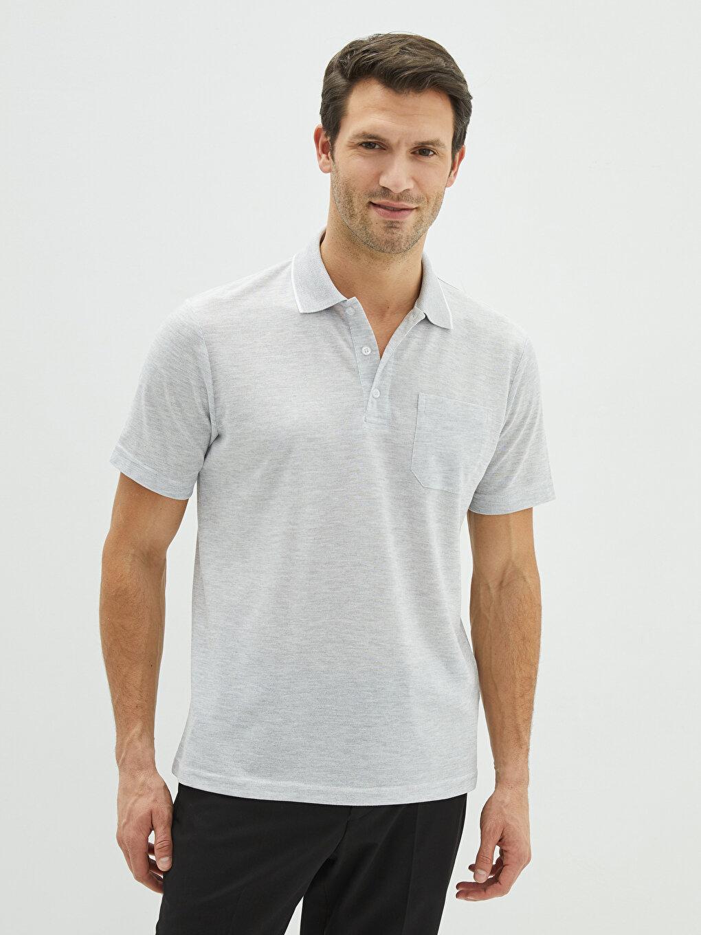 Polo Neck Short Sleeve Men's T-Shirt -S20758Z8-MHN - S20758Z8-MHN - LC ...