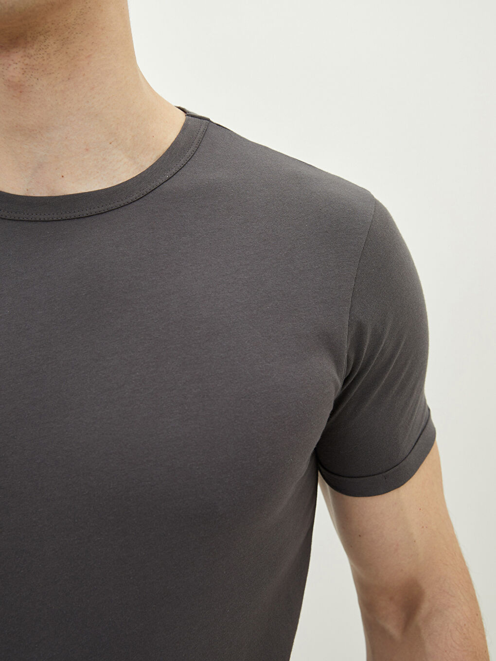 Crew Neck Short Sleeve Combed Cotton Men's T-shirt -S20840Z8-Q2F ...