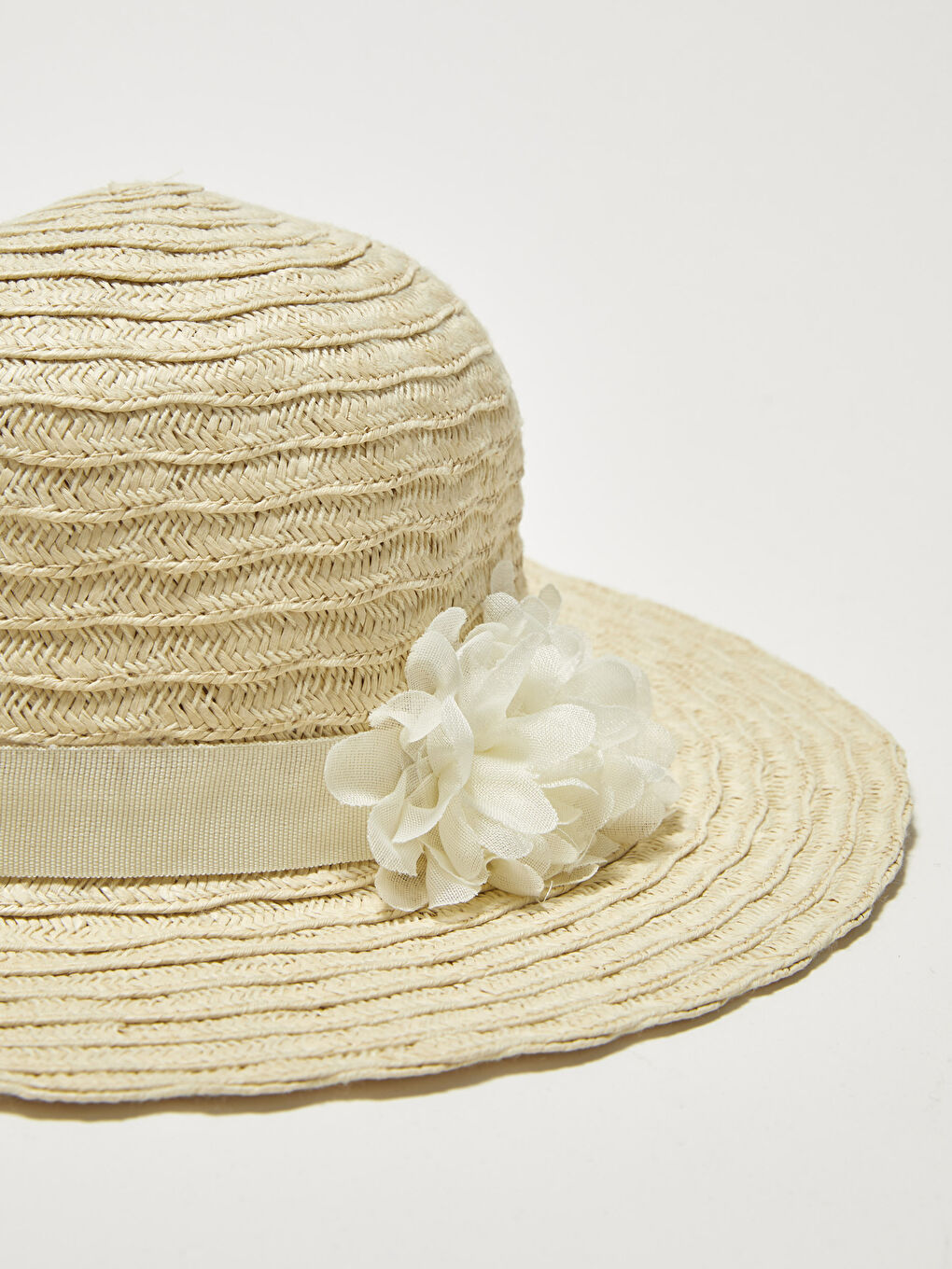 3D Flower Detailed Baby Girl Straw Hat S21650Z1QU5 S21650Z1QU5