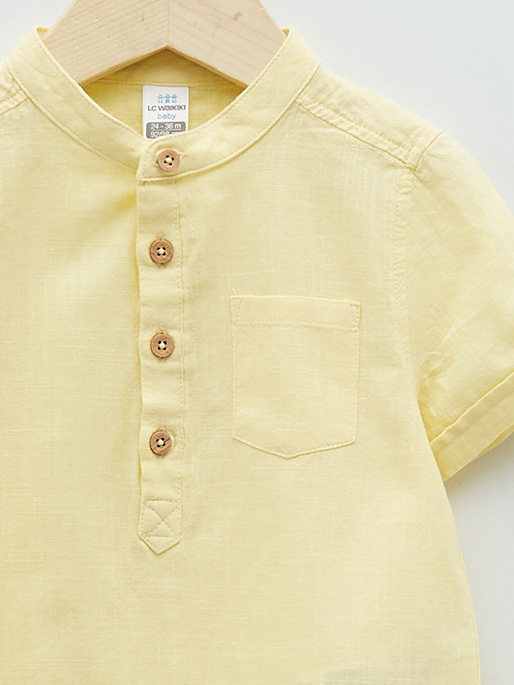 Crew Neck Short Sleeve Basic Poplin Baby Boy Shirt -s22013z1-ftk 