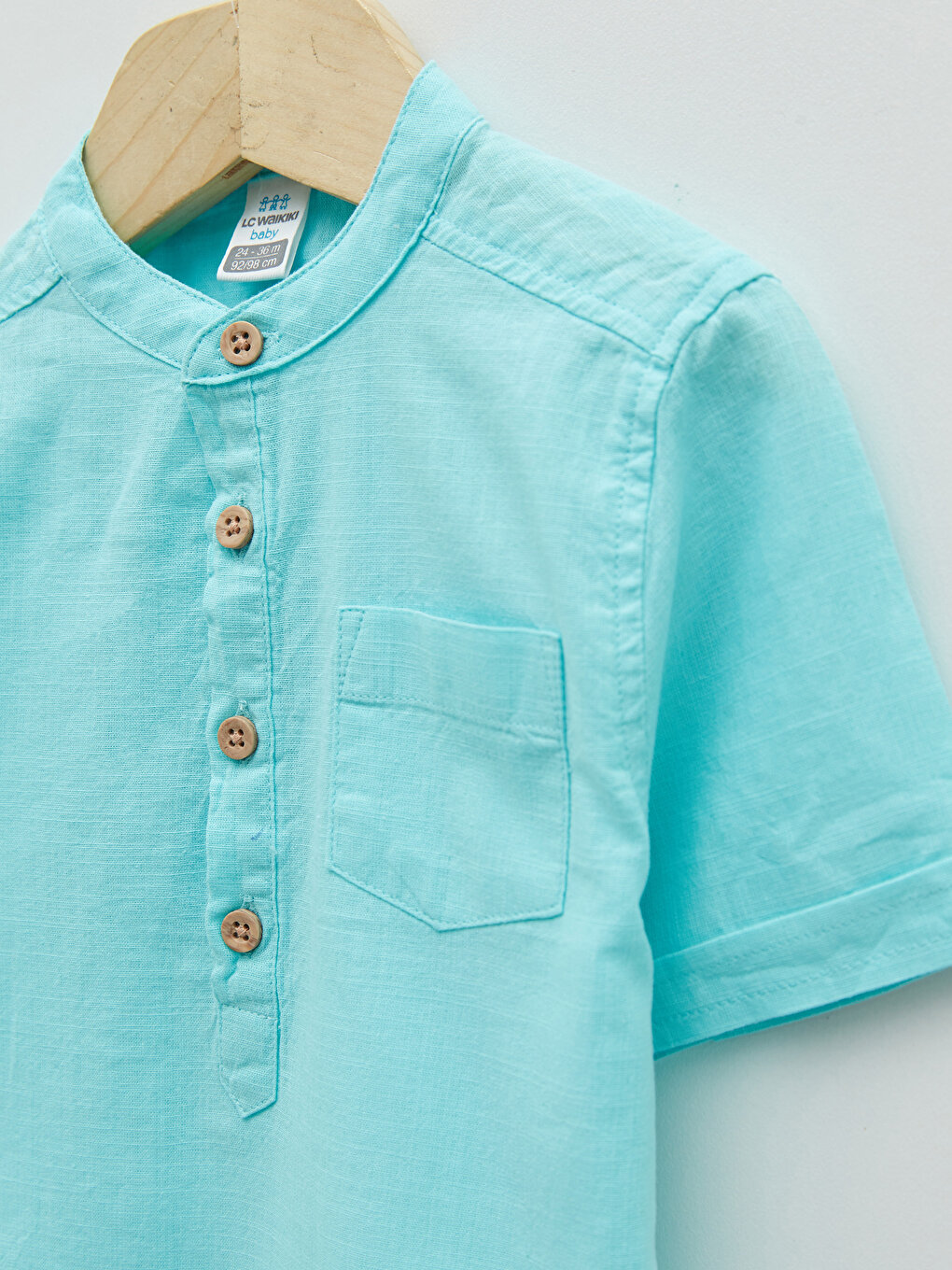 Crew Neck Short Sleeve Basic Poplin Baby Boy Shirt -S22013Z1-G1A ...