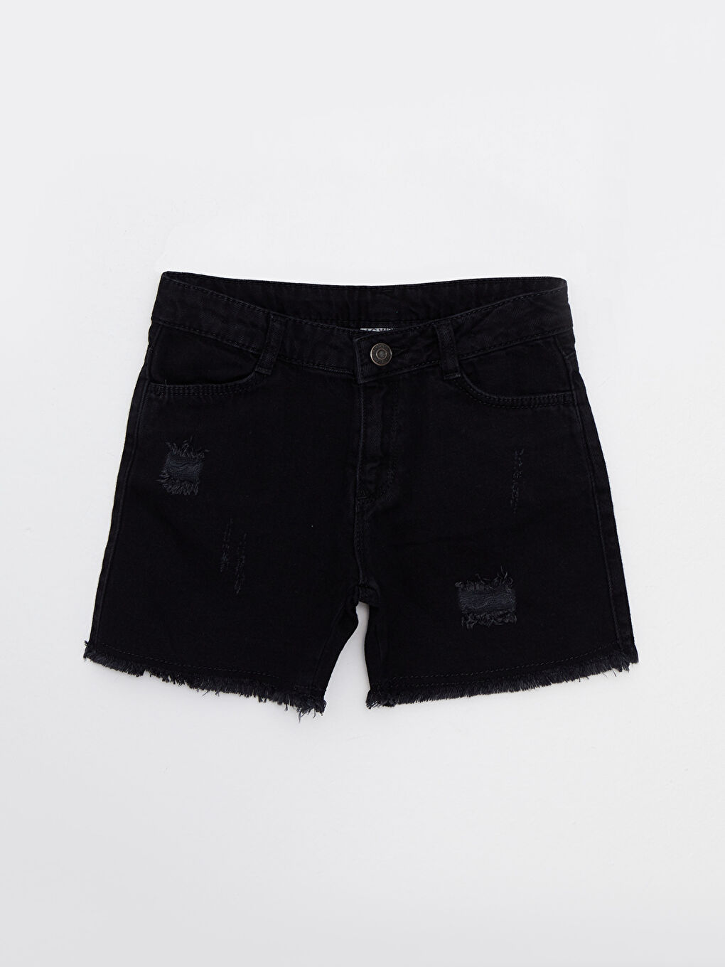 Ripped Detailed Cotton Girl Jean Shorts S22783Z4326 S22783Z4326