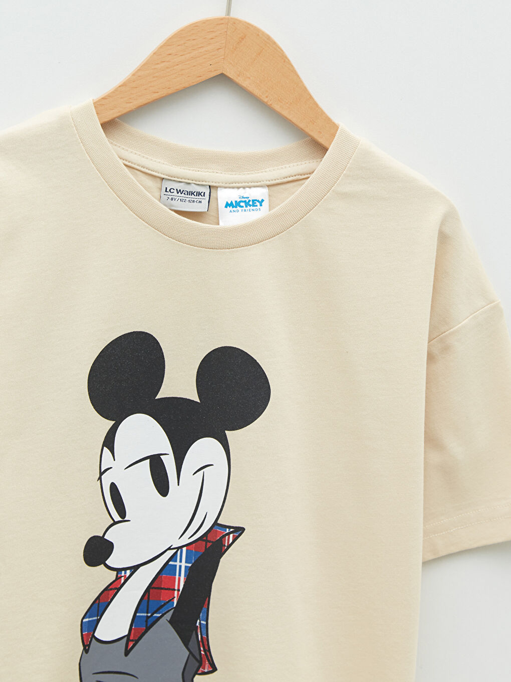Crew Neck Mickey Mouse Printed Short Sleeve Cotton Boy T-Shirt ...