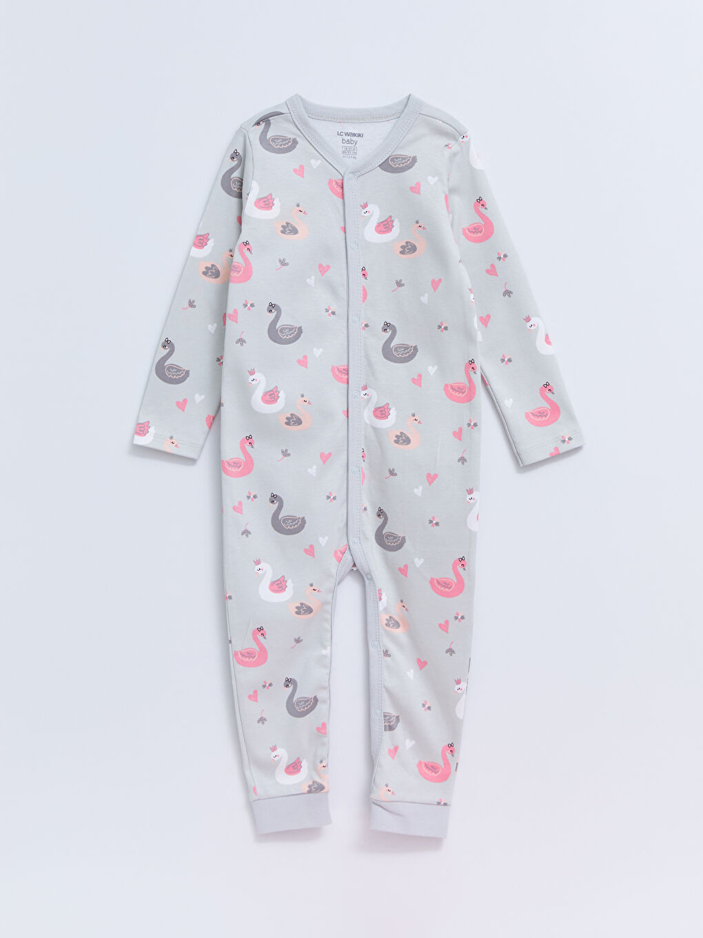 V Neck Long Sleeve Printed Cotton Baby Girl Rompers 2 Pack S23590Z1LRW S23590Z1LRW LC Waikiki