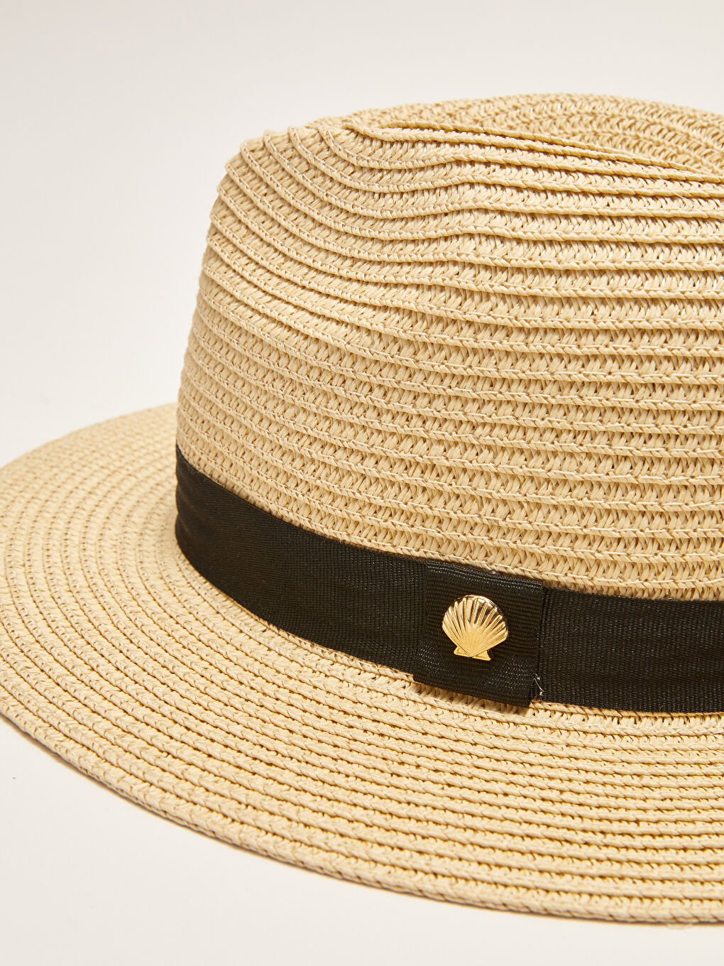 Stripe Detailed Women's Straw Fedora Hat S24459Z8CR8 S24459Z8CR8