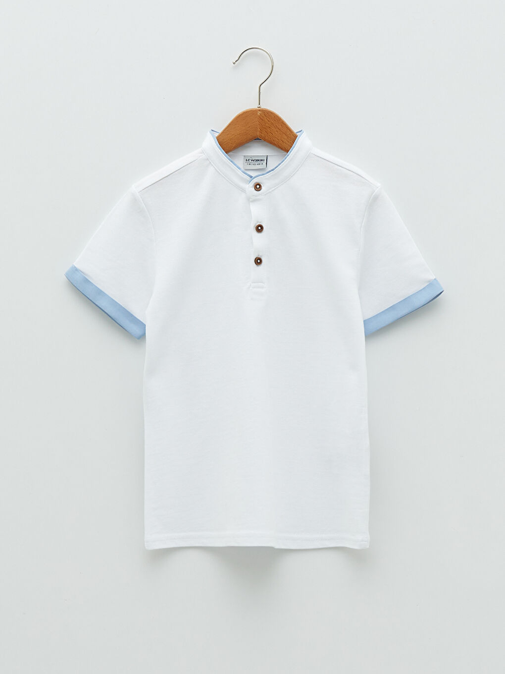 Grandad Collar Basic Short Sleeve Boy TShirt S24531Z4R9K S24531Z4