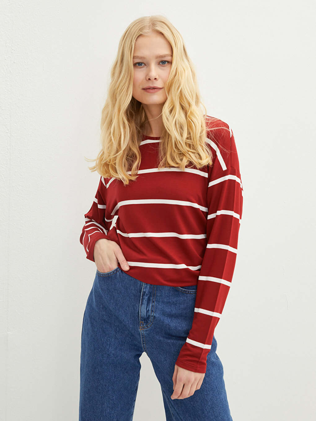 Striped discount sweatshirt women