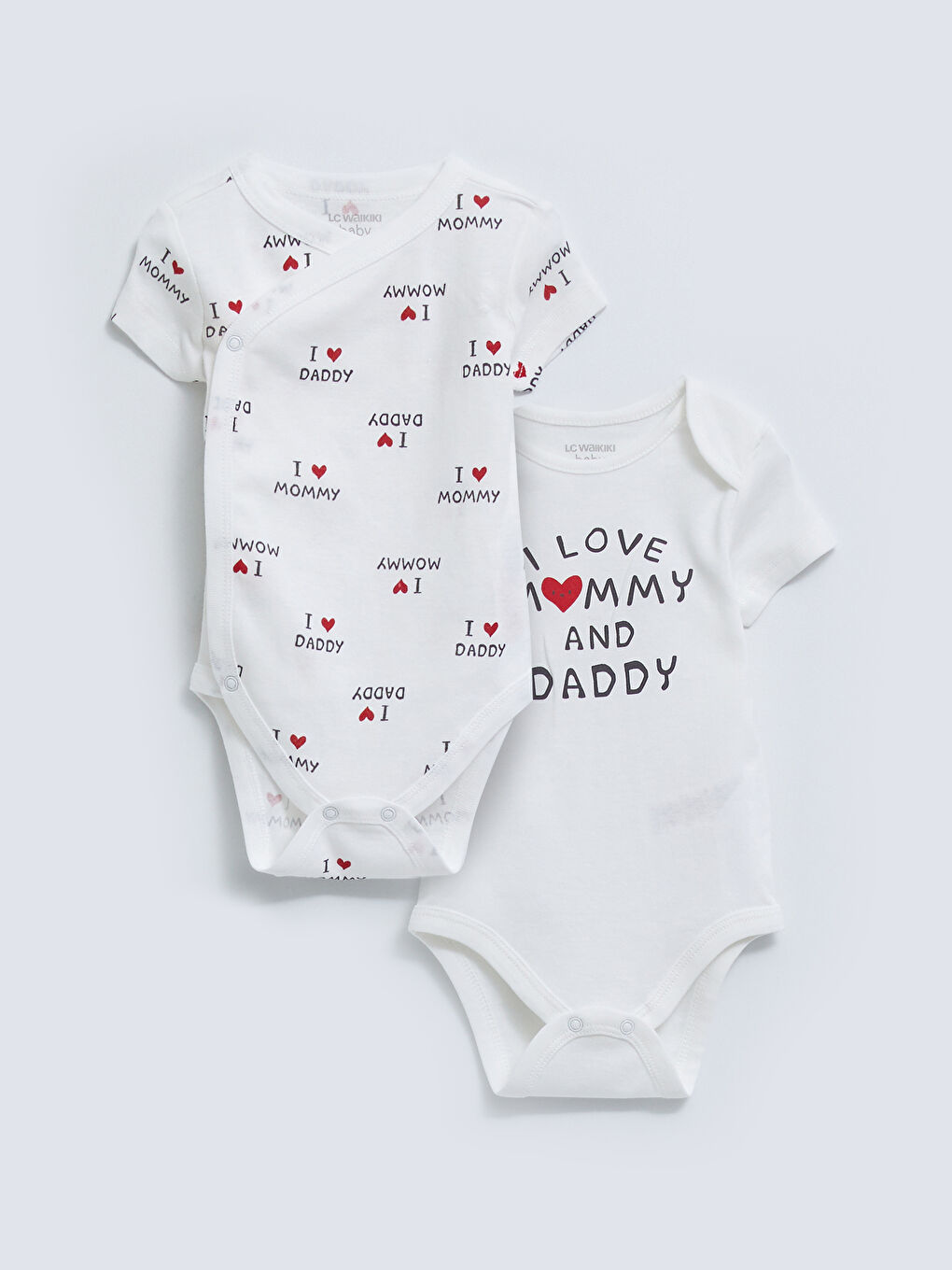 LC WAIKIKI Short Sleeve Printed Baby Girl Snap Body Pieces