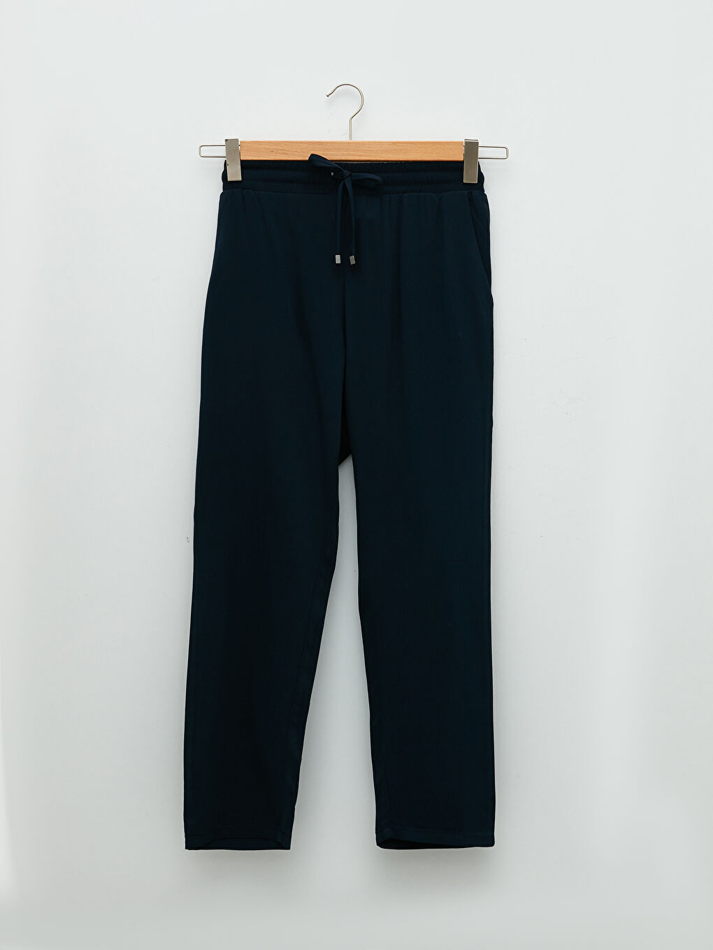 Elastic Waist Tie Detail Straight Viscose Women's Trousers