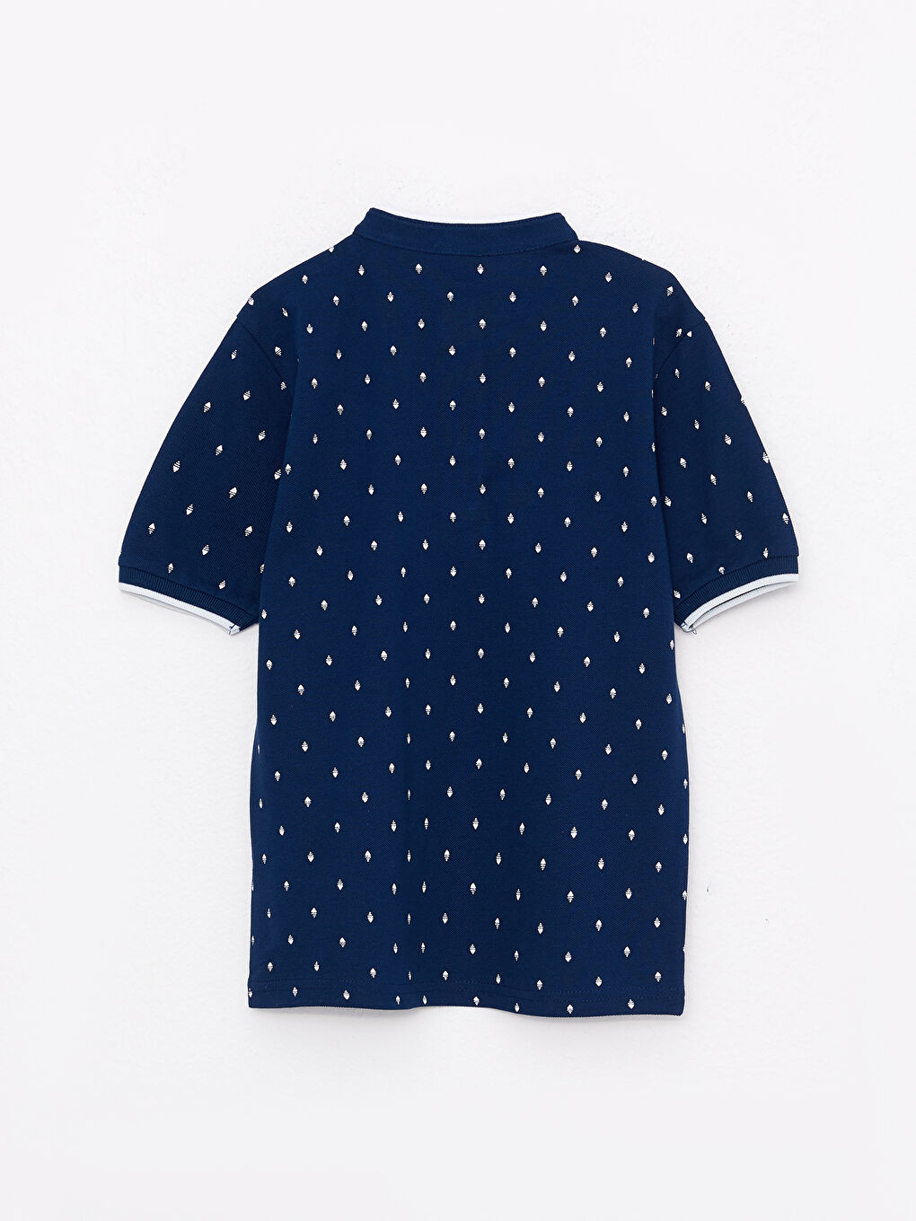 Grandad Collar Patterned Short Sleeve Cotton Boy TShirt S27979Z4LSJ