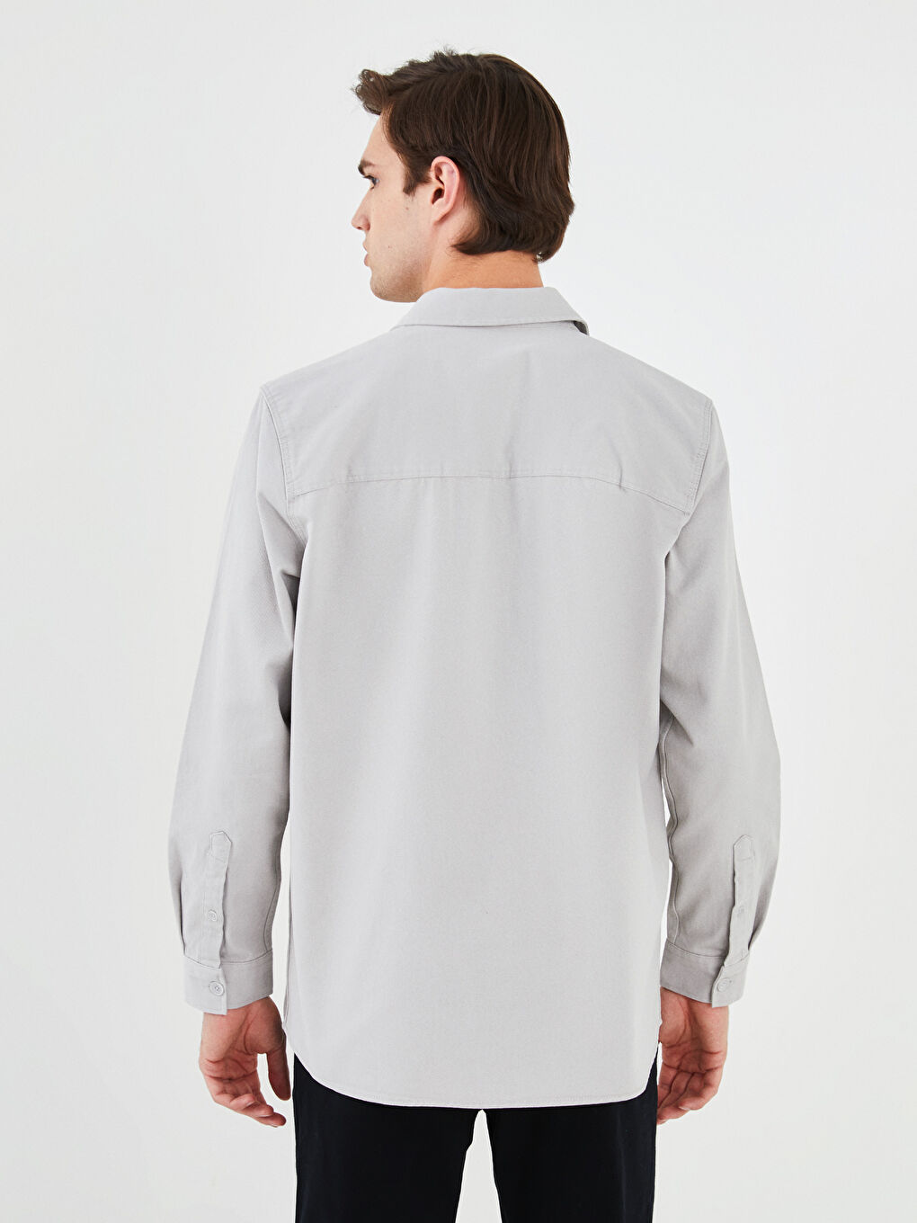 Regular Fit Long Sleeved Oxford Men's Shirt Jacket S2AJ90Z8SCY