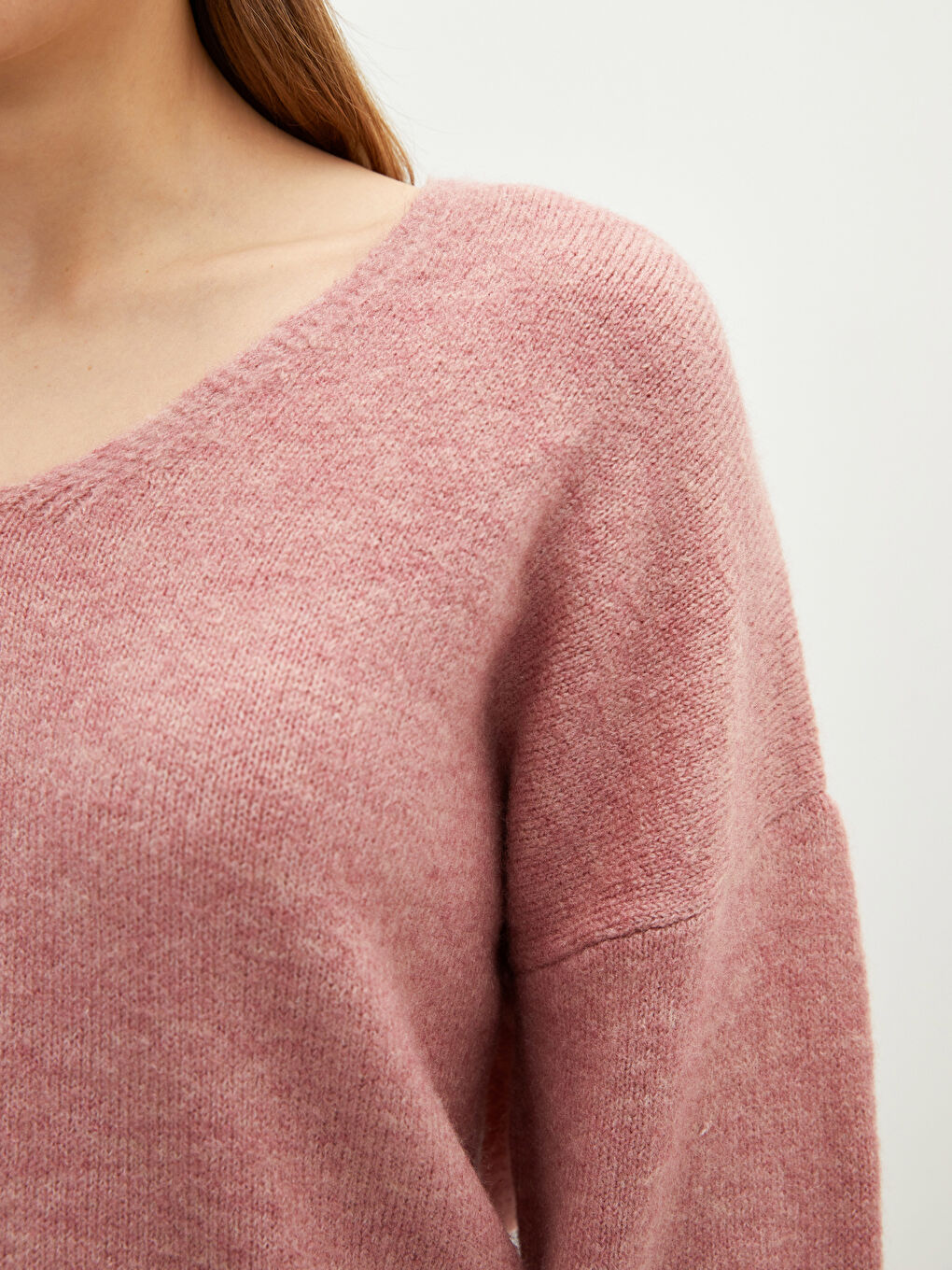 LC WAIKIKI V Neck Oversize Women's Knitwear Sweater -S2BI59Z8-LBY