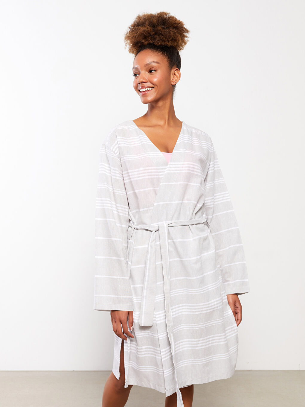 Bathrobe CaleÃ§on Long Coton Femme Cape De Bain Adulte Peignoir De