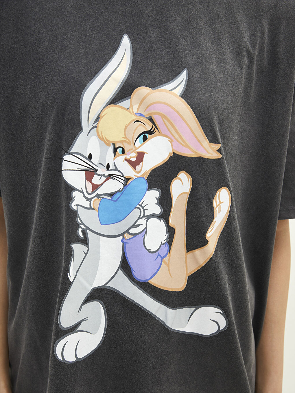 Crew Neck Bugs Bunny Printed Short Sleeve Cotton Women's T-Shirt ...