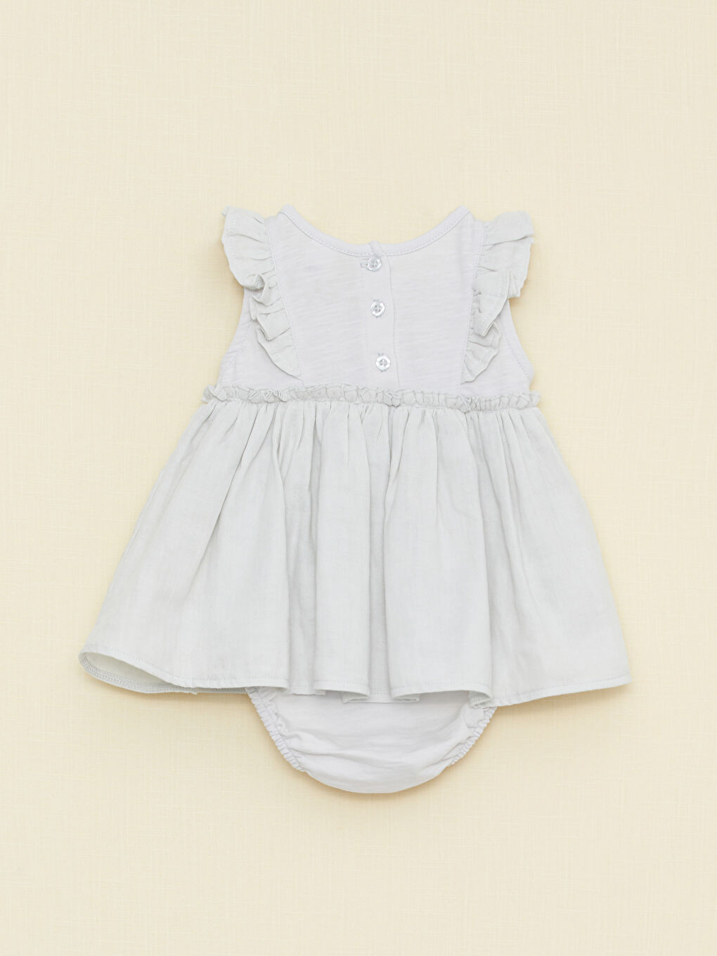 Crew Neck Printed Cotton Baby Girl Body with Snap Crotch S2FK94Z1SDU