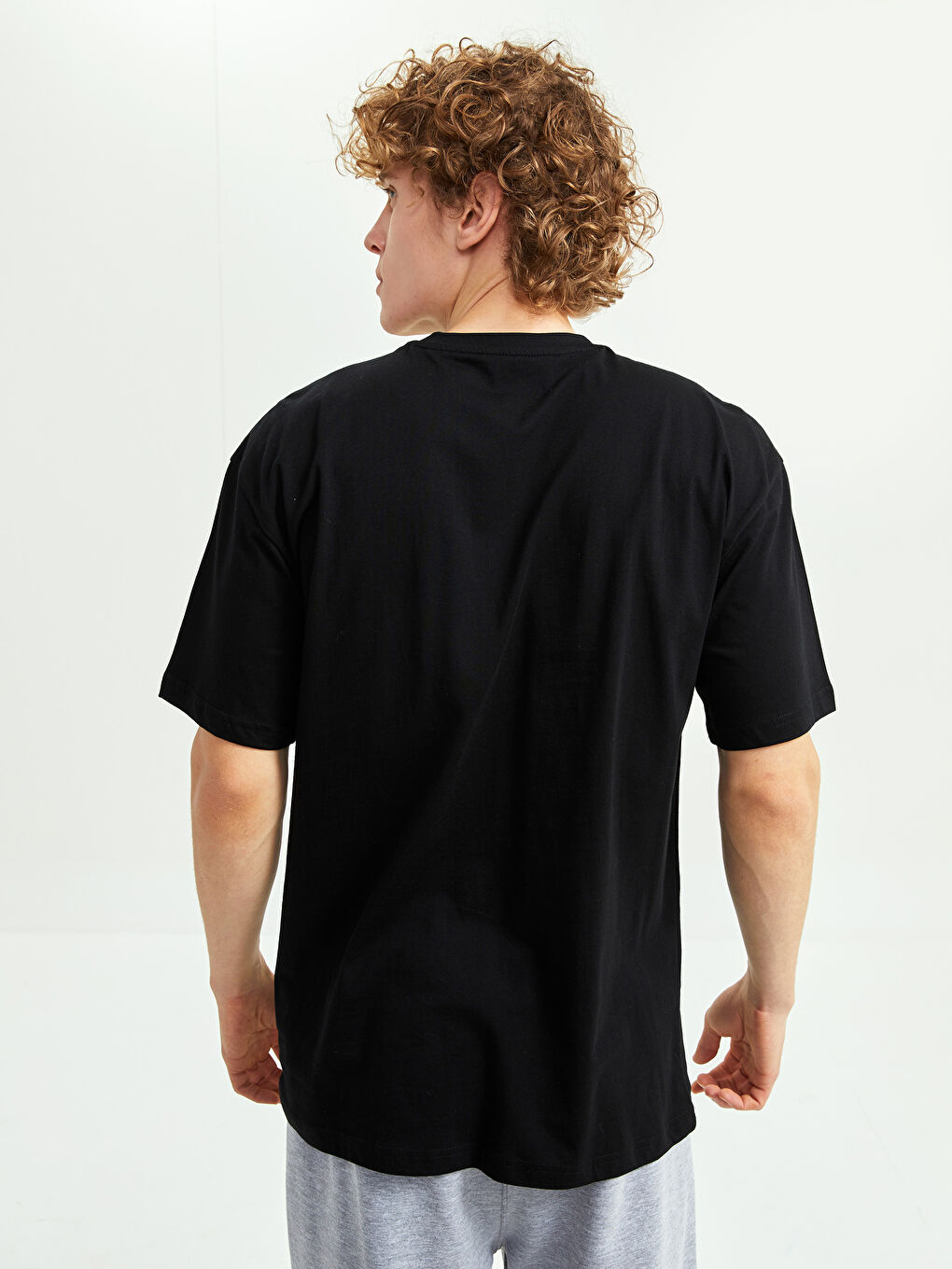 国内発送 Sleeve Short Neck Crew Oversize Combed T-shirt Men's Cotton ウェア