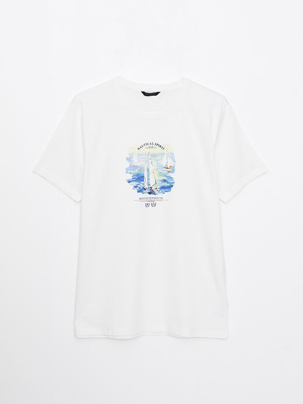 LC WAIKIKI Crew Neck Short Sleeve Printed Combed Cotton