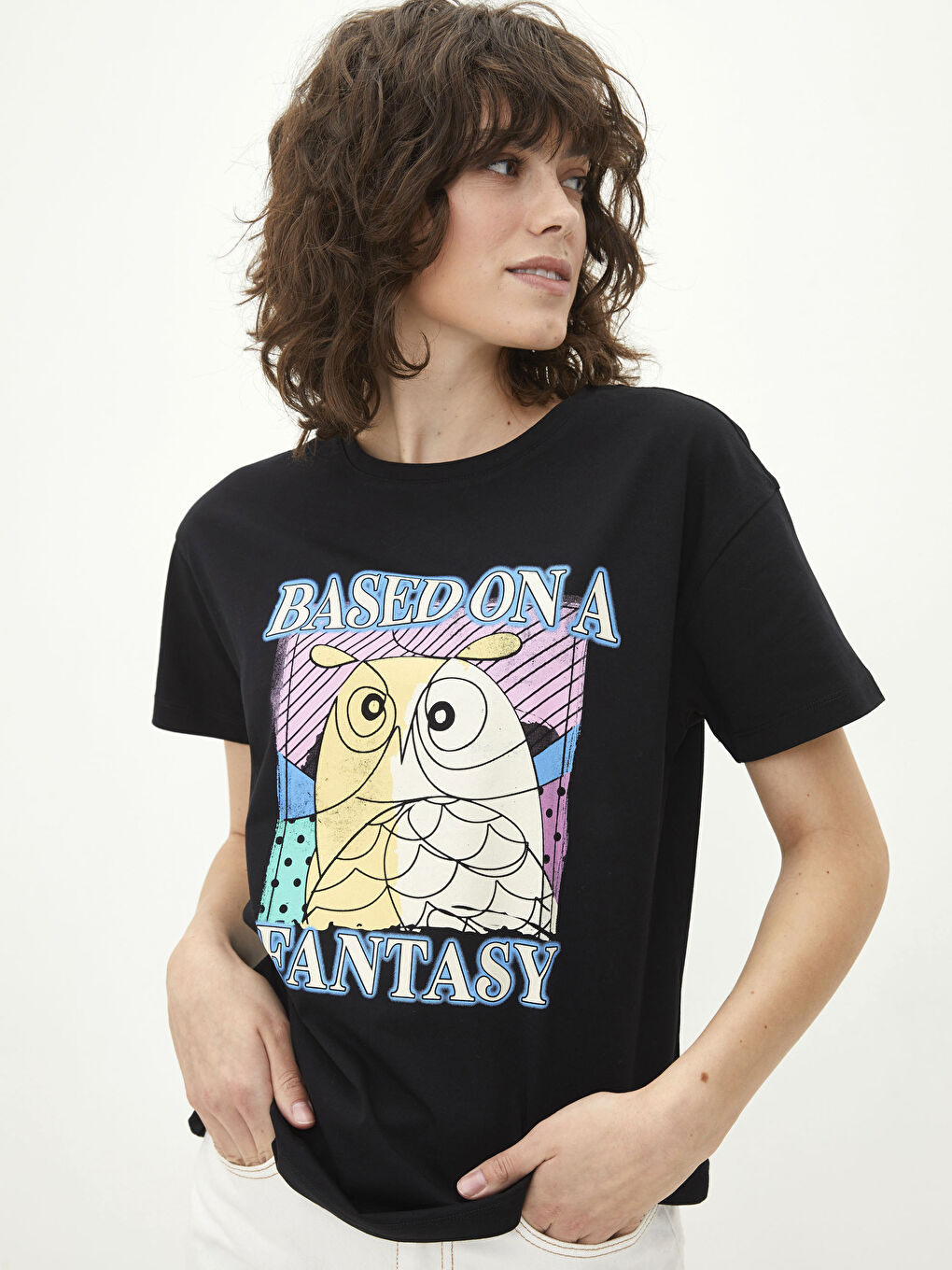 T shirt femme en coton manches courtes et col rond S2GQ75Z8 RQN S2GQ75Z8 RQN LC Waikiki