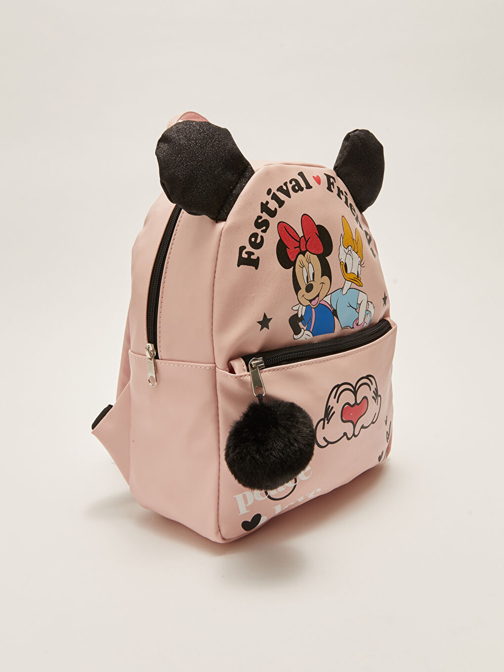 Disney Mini Backpacks Typo LC WAIKIKI Minnie Mouse Licensed Pompom