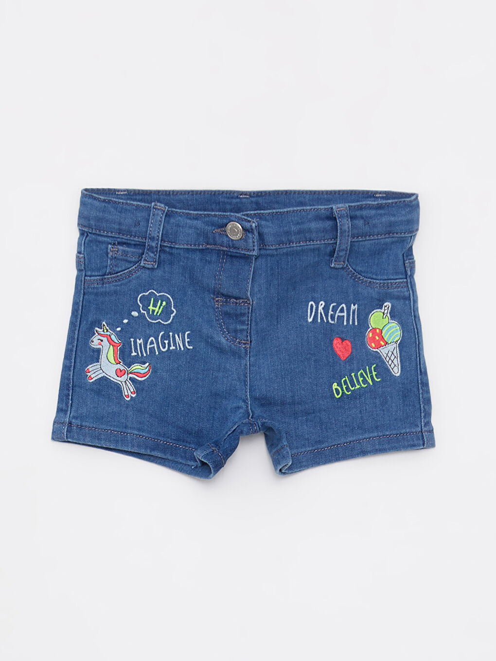 LC WAIKIKI Embroidery Detailed Baby Girl Jean Shorts -S2H731Z1-507  S2H731Z1-507 LC Waikiki