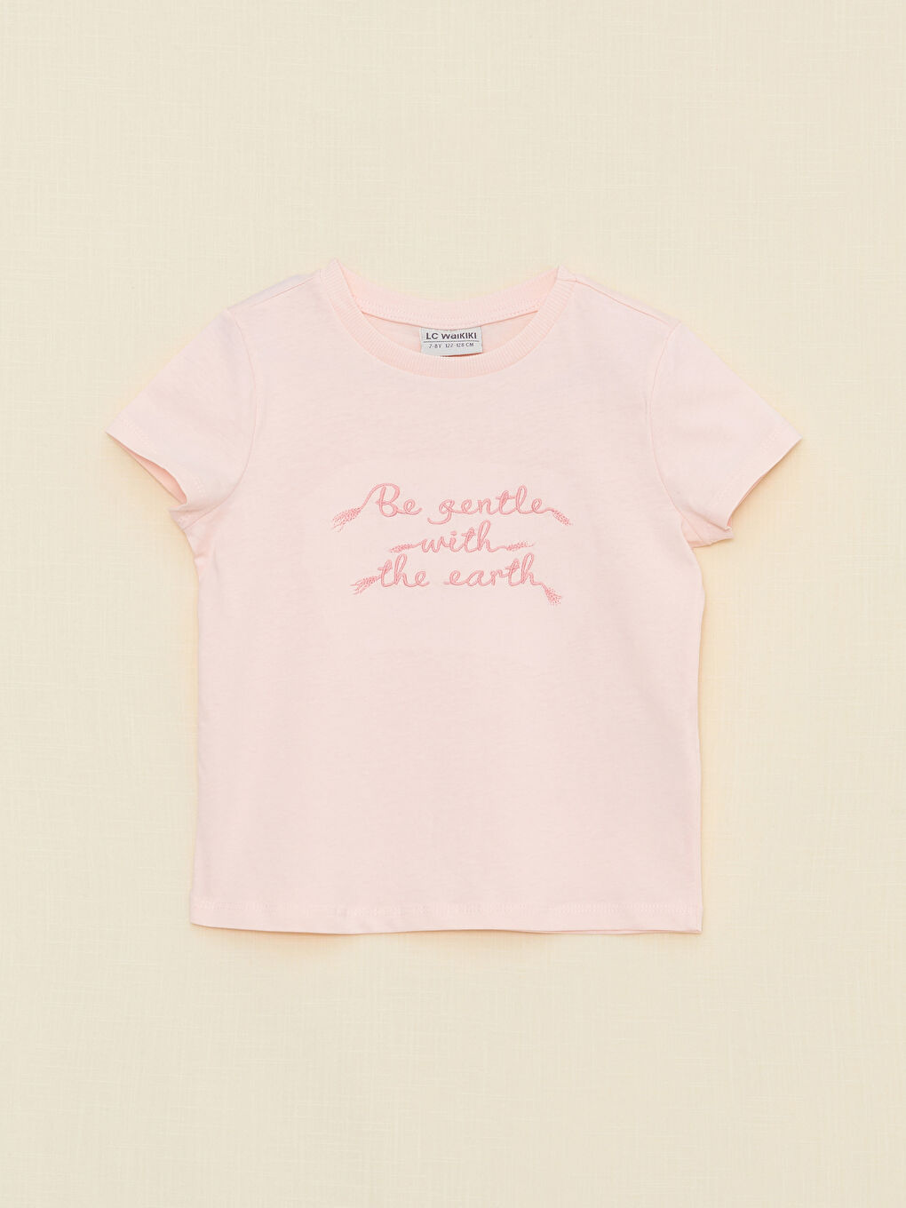 LCW Kids T-shirt Basique à Manches Courtes Et Col Rond Pour Filles Vert O 3800699