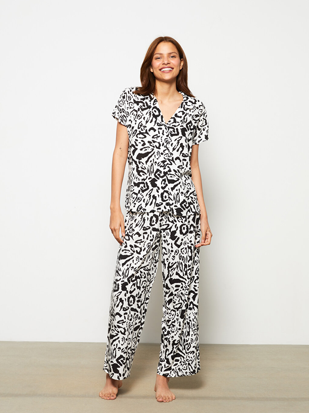 Printed Viscose Regular Fit Women's Pyjamas