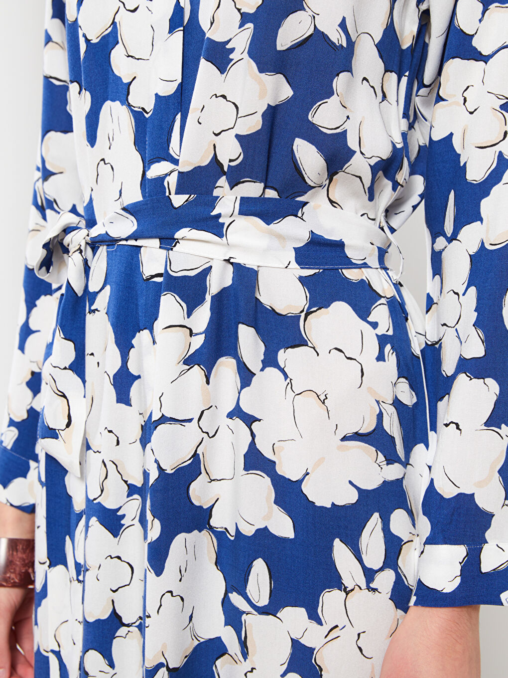 Floral Long Sleeve Viscose Women Shirt Dress S2IV95Z8LQQ S2IV95Z8