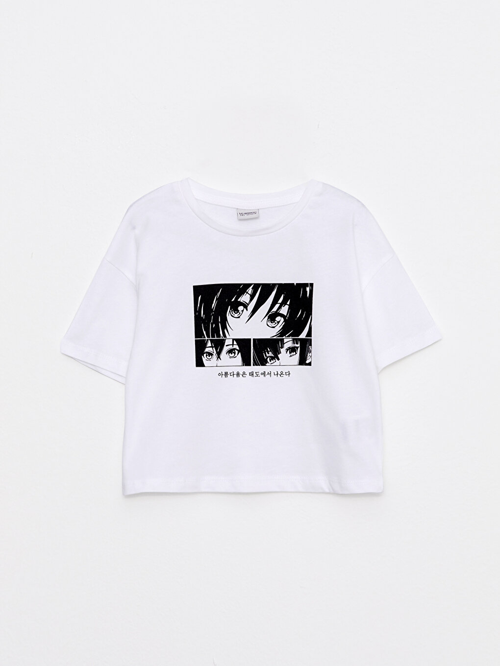 Crew Neck K-Pop Printed Short Sleeve Cotton Girls' T-Shirt -S2L032Z4 ...