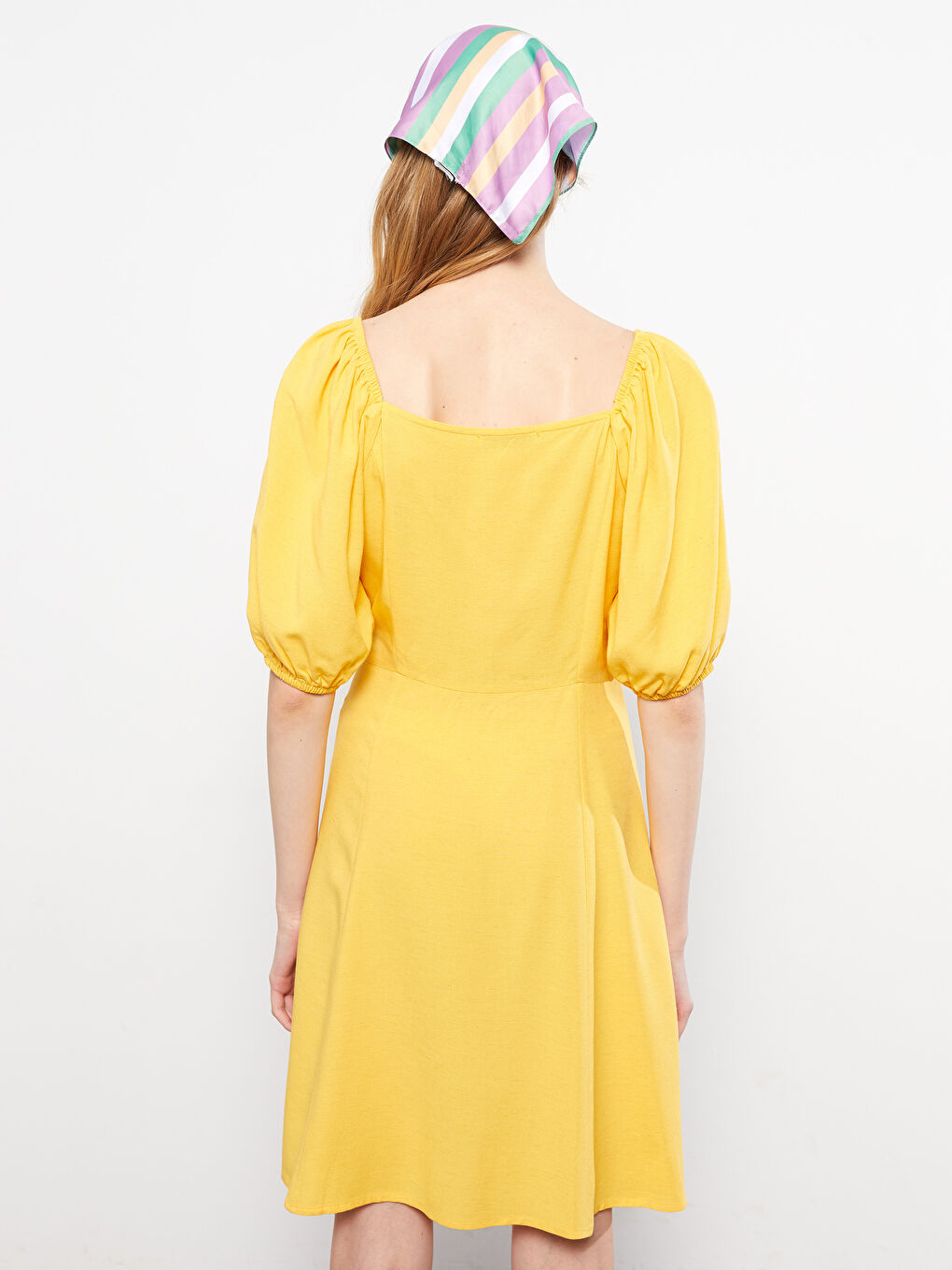 Sweetheart Collar Straight Short Sleeve Women's Dress S2M395Z8FUV