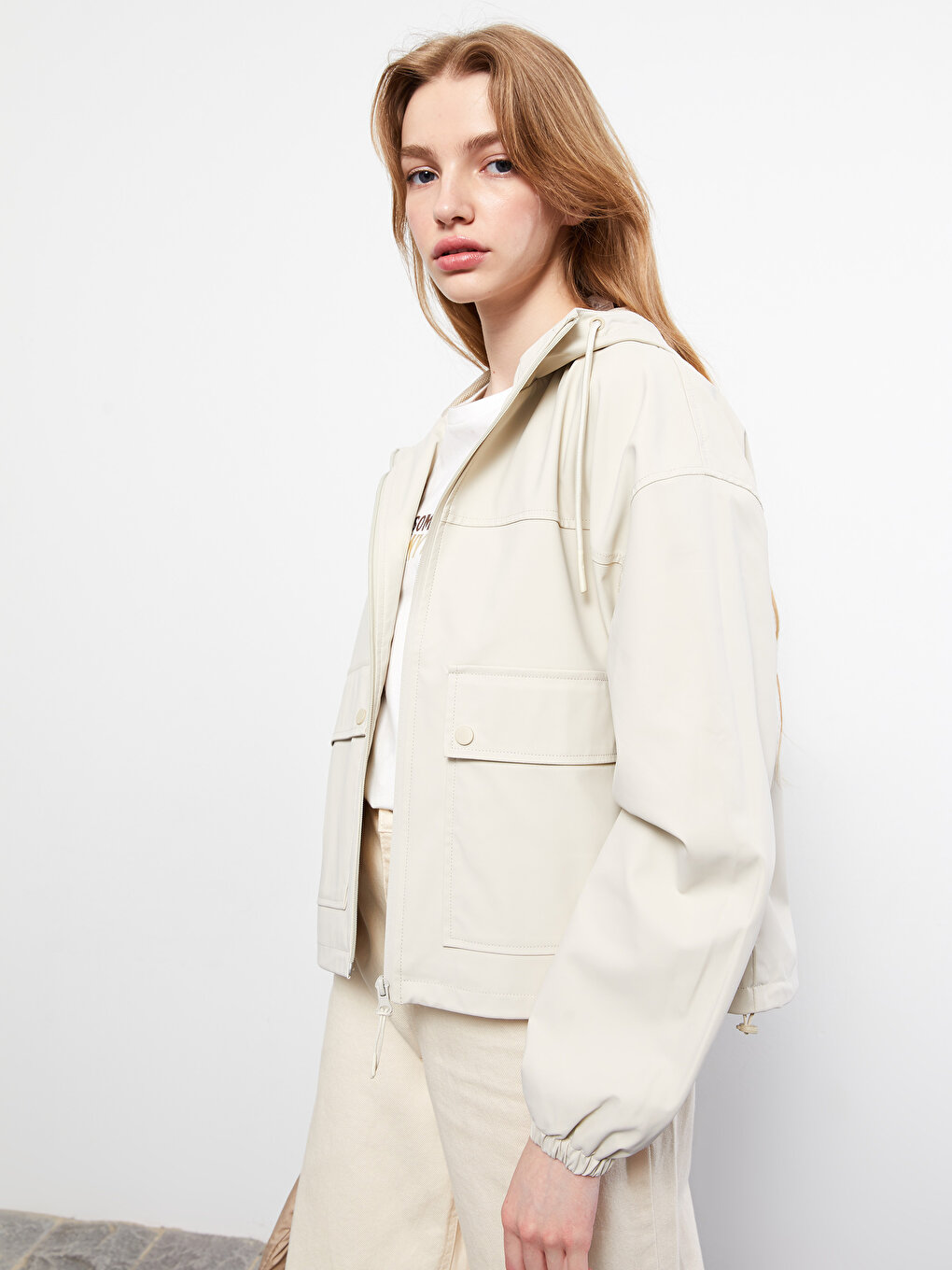 Hooded Regular Long Sleeve Women's Raincoat -W20062Z8-QKP - W20062Z8 ...
