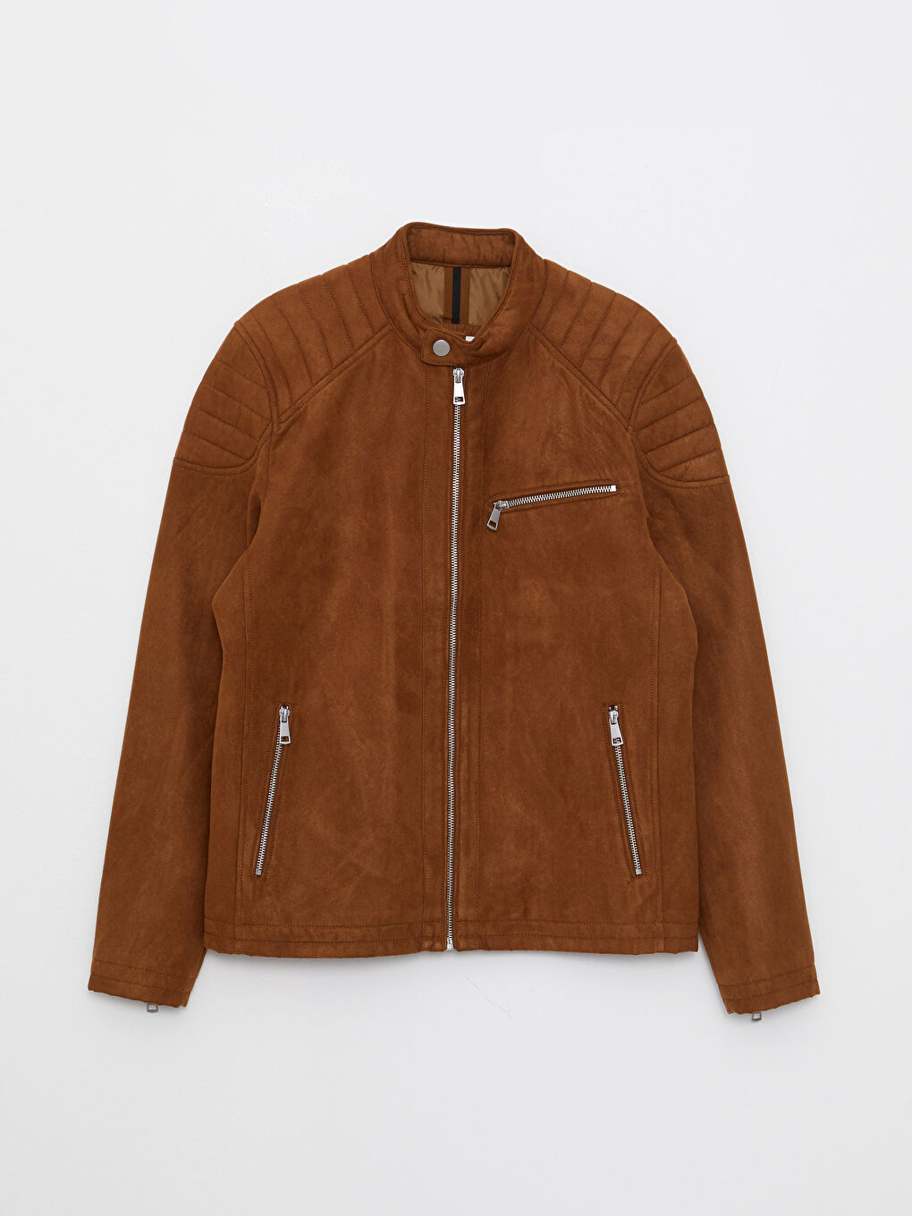 LC WAIKIKI Slim Fit Biker Collar Suede Men's Coat -W20274Z8