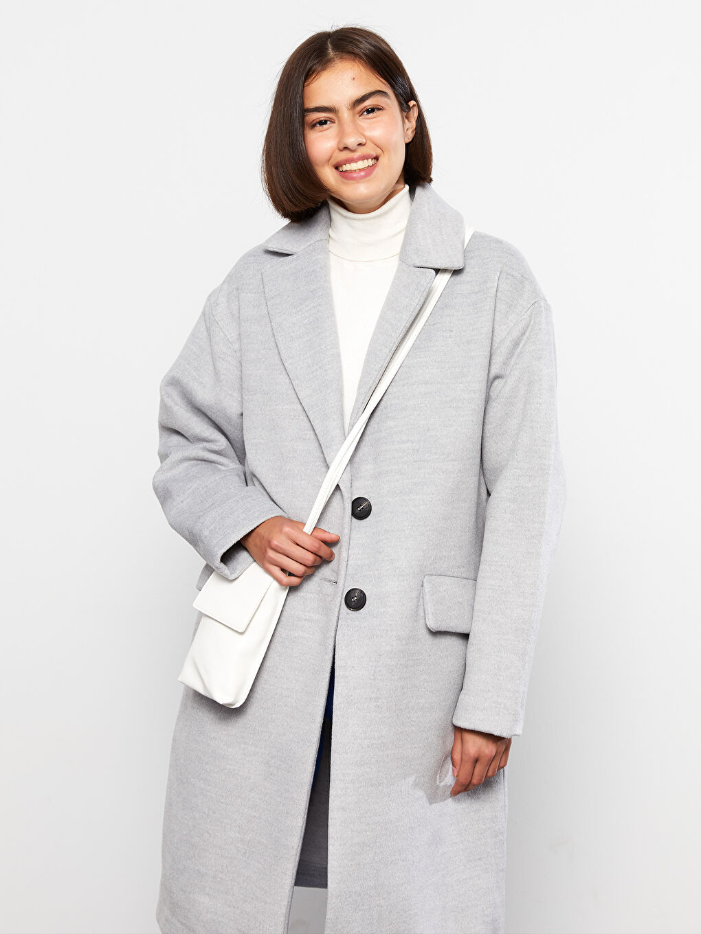 Jacket Collar Regular Long Sleeve Women's Cachet Coat -W21274Z8-LAK -  W21274Z8-LAK - LC Waikiki