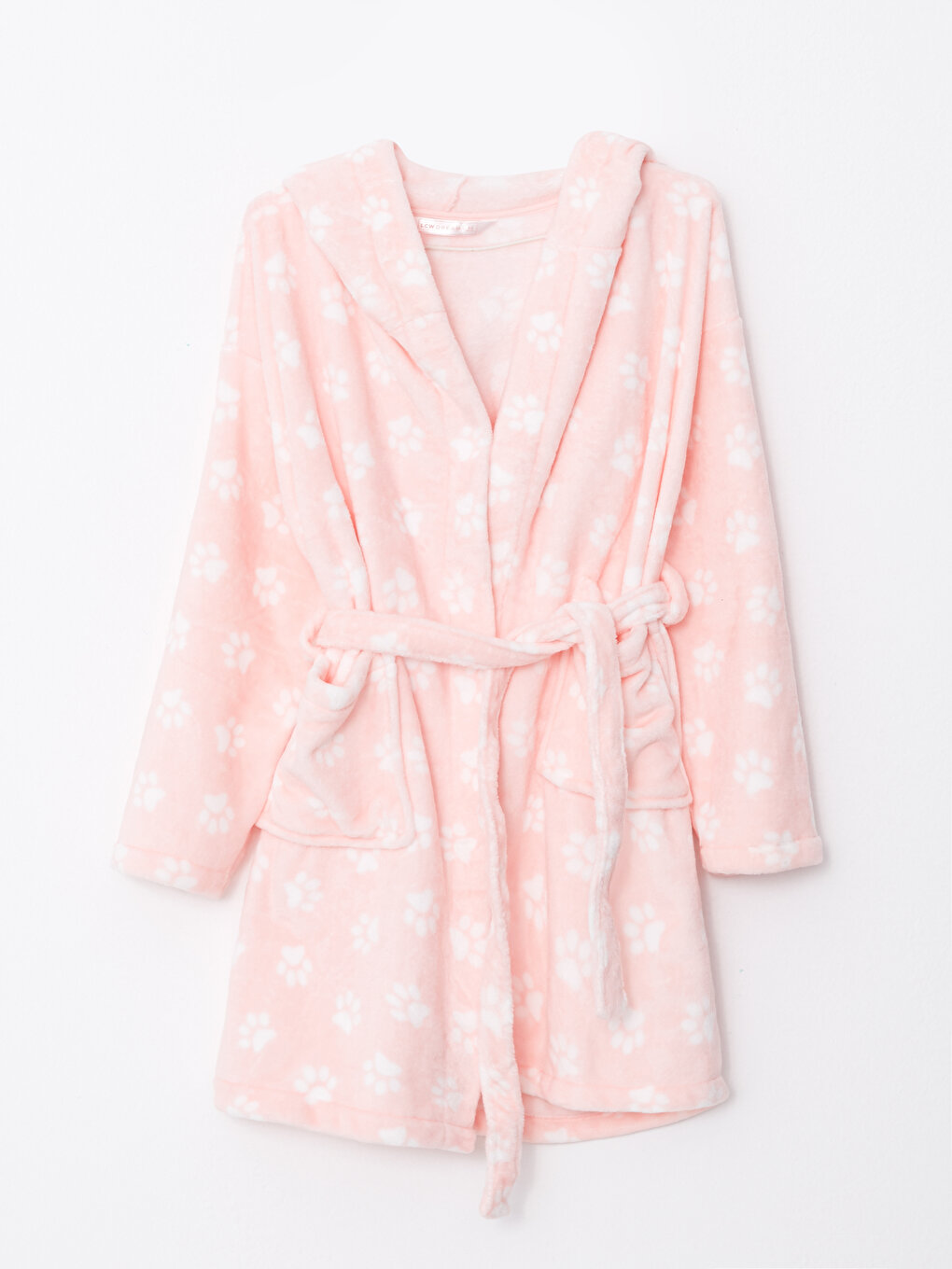 Grey Chambray Floral Long Wrap Robe - Eileen West
