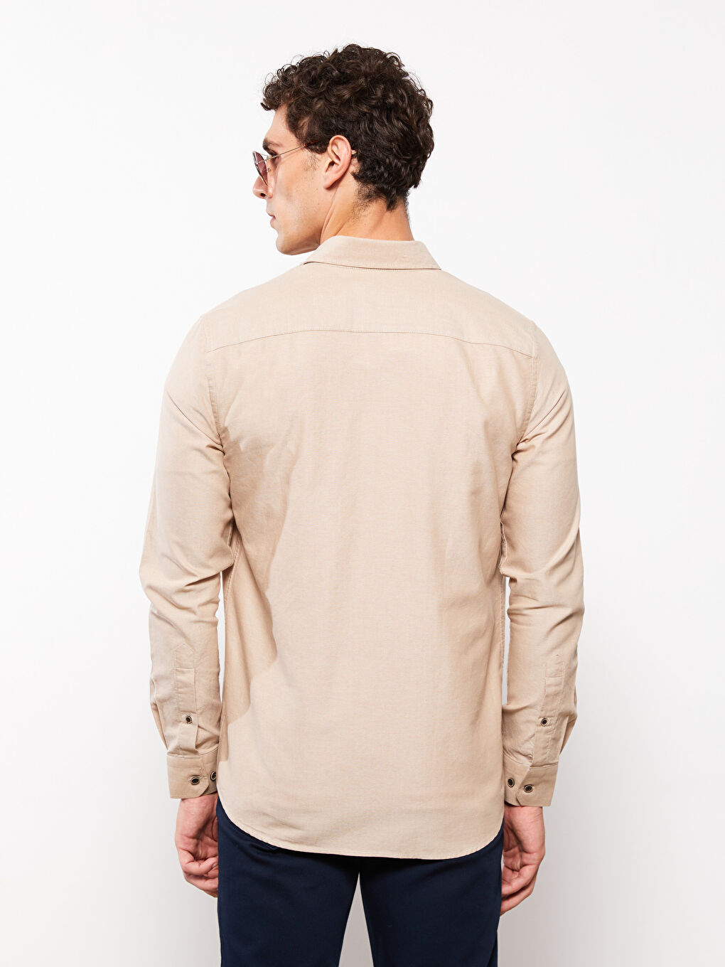 Slim Fit Оксфордская мужская рубашка с длинными рукавами -W21969Z8-CR8 ...