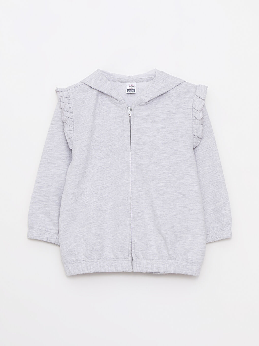 Hooded Long Sleeve Basic Baby Girl Zippered Sweatshirt W22012Z1