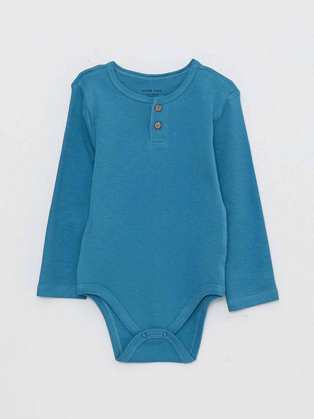 Crew Neck Long Sleeve Cotton Baby Boy Snap Snap Body 2 Pack W22098Z1