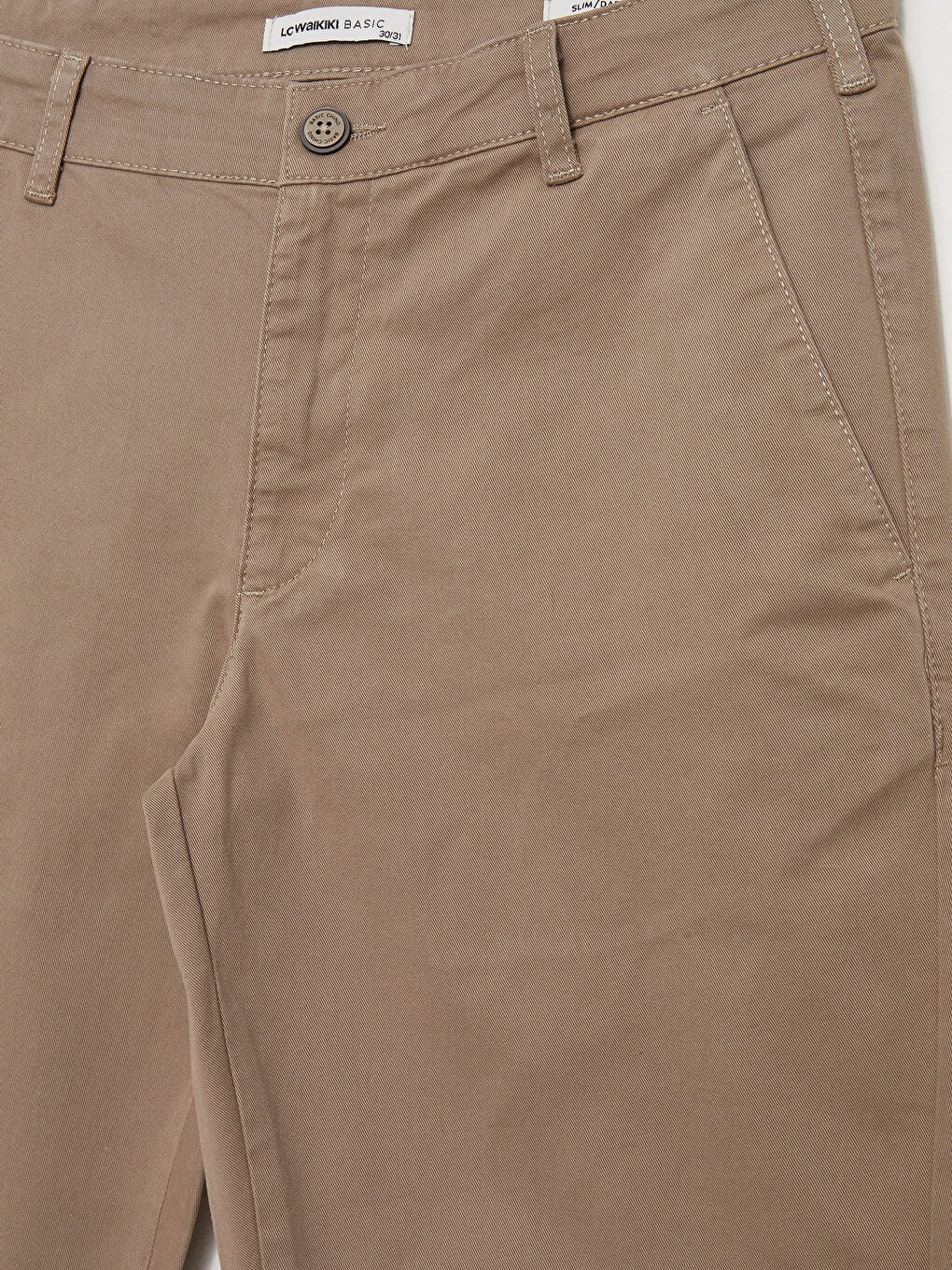 Slim Fit Gabardine Men's Chino Trousers -W22195Z8-GNL - W22195Z8 