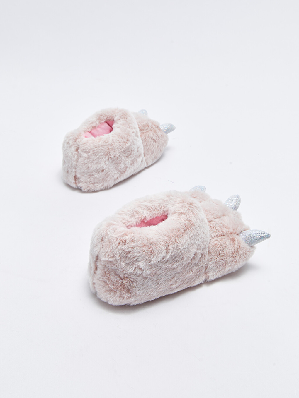 Pantoufles pour femmes - Peluche thermique - Bout ouvert - Rose