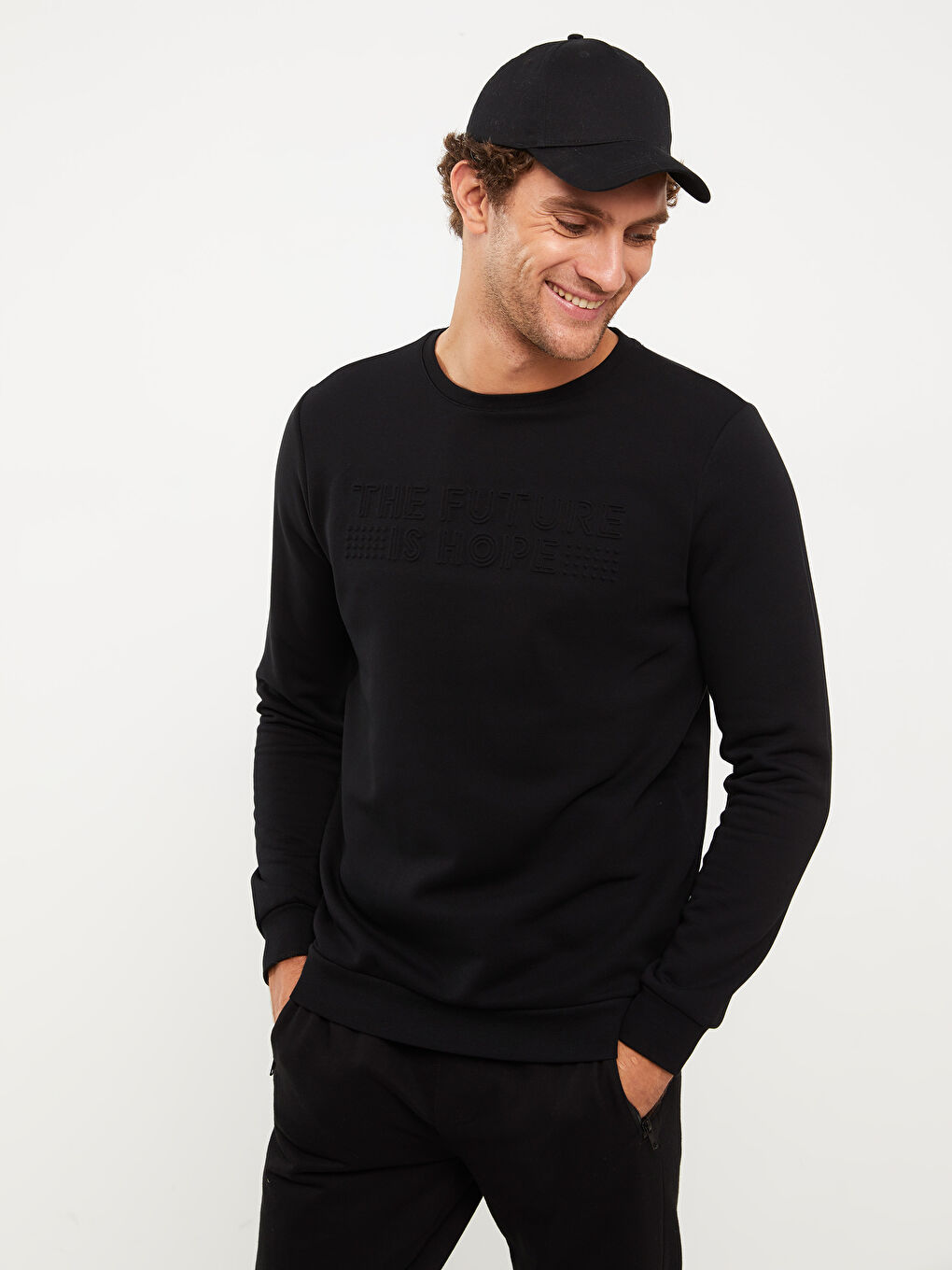 Sweat shirt imprim manches longues et col rond pour hommes W22337Z8 CVL W22337Z8 CVL LC Waikiki