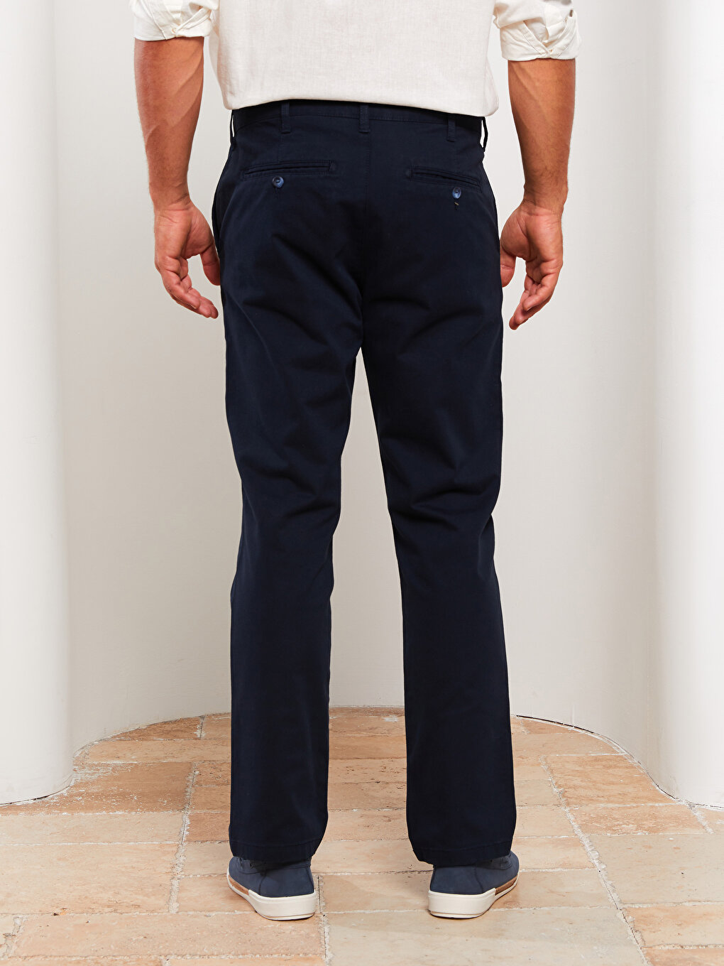 Royal Blue Flat Front Chinos | Peter Christian