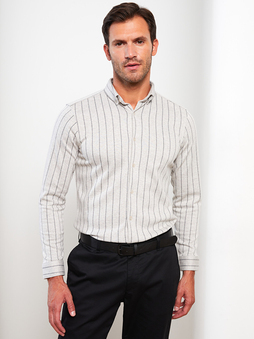 Men Oversized Stripe Top - Off White - SM2601003A main image 1