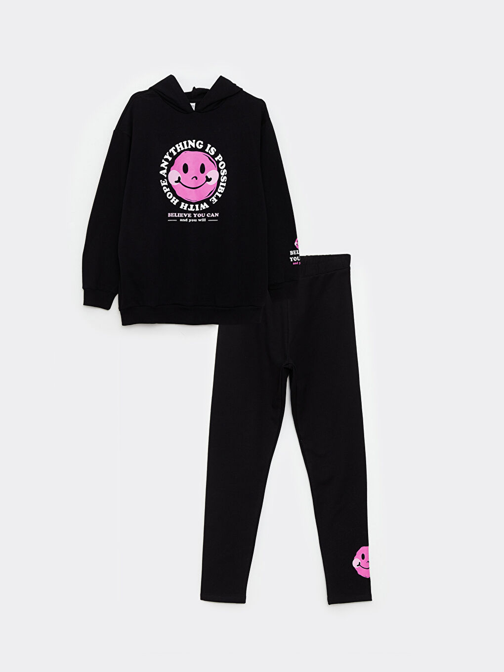 Hooded Printed Long Sleeve Girl Sweatshirt And Tights W24218z4 Cvl W24218z4 Cvl Lc Waikiki 4102